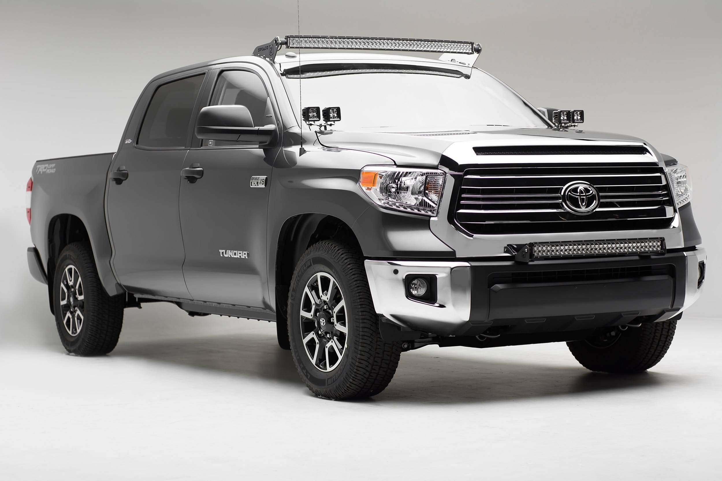 ZROADZ LED Front Roof Mounting Bracket - Compatible w/ 2007-2021 ALL Toyota Tundra - to Mount (1) 50 Inch ZROADZ or similar style Curved Light Bar (Not Included) - PN #Z339641