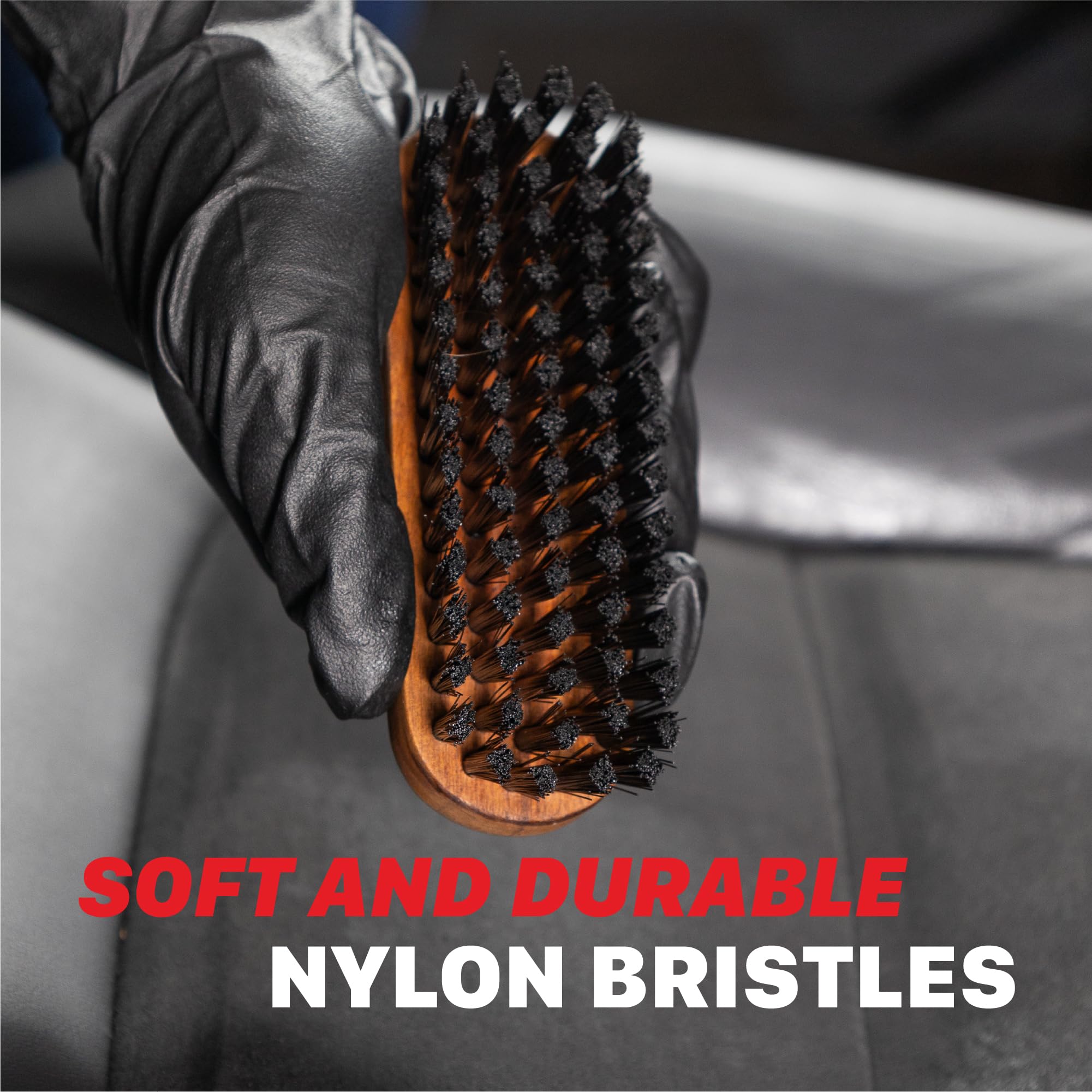 Maxshine Leather & Upholstery Universal Brush – Durable Nylon Bristles for Car Detailing – Ideal for Cleaning Seats, Carpets & Interior Surfaces – Gentle, Effective Detailing Tool