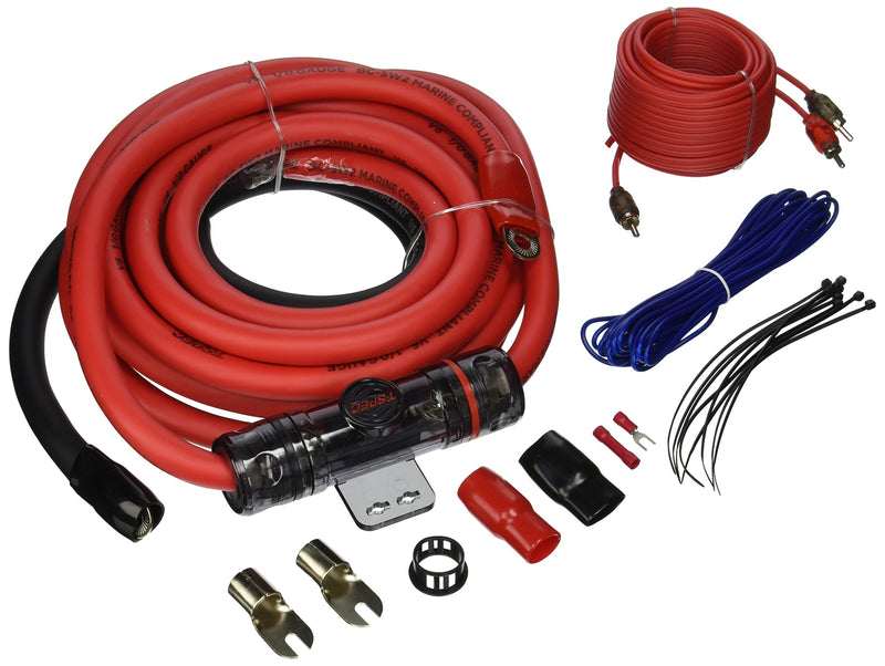 V6 Series T-SPEC Amp Installation Kit with RCA Cables (1/0 Gauge)