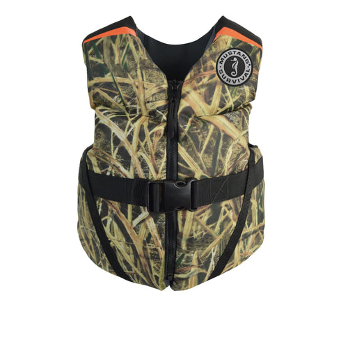 Youth Foam Life Jacket - Mustang Survival - Mossy Oak Shadow Grass Blades, Youth (55 lbs - 88 lbs)