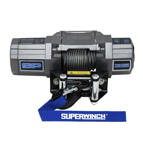 SP 35, SUPERWINCH 3500 lb Capacity, Roller Fairlead, 10 ft Remote, 7/32 in x 40 ft Steel Rope, 12V, Kit