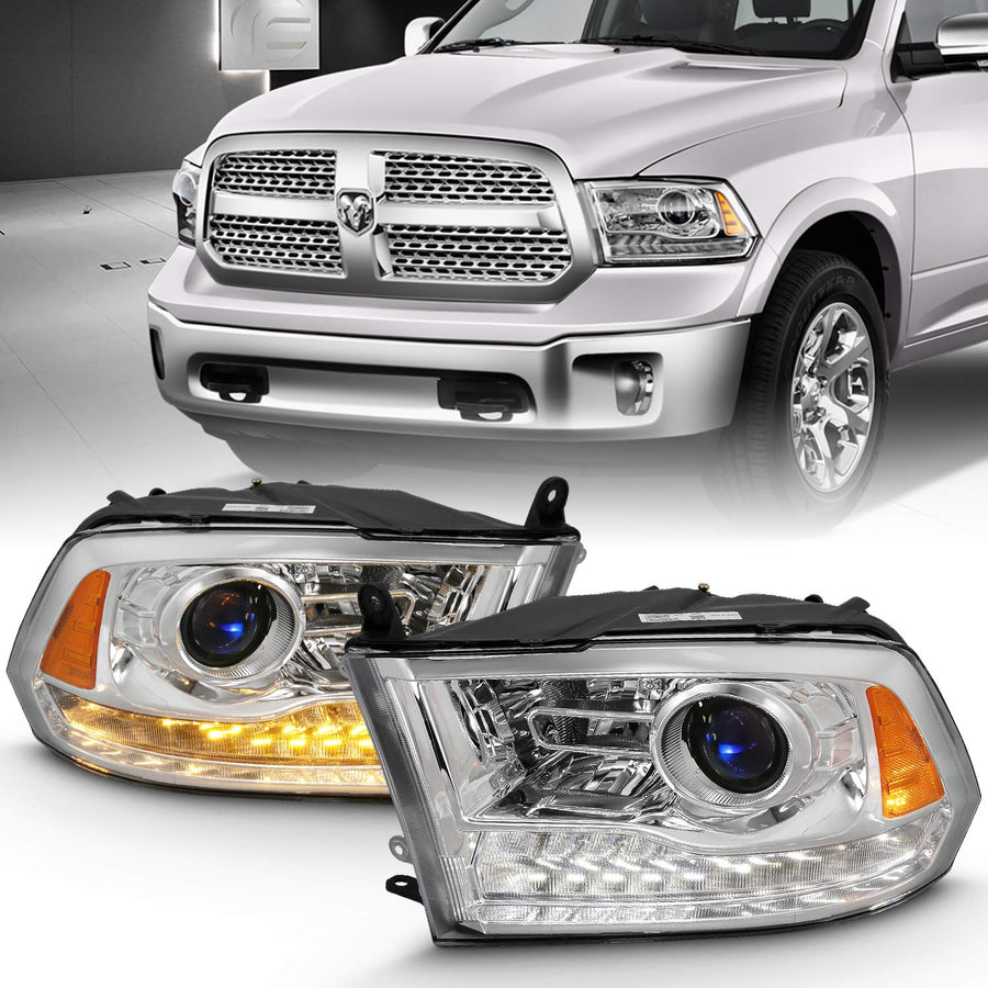 111440 ANZO USA PROJECTOR PLANK STYLE DODGE RAM 1500 09-18/2500/3500 10-18 SWITCHBACK HEADLIGHTS CHROME (OE STYLE) (FOR ALL MODELS)