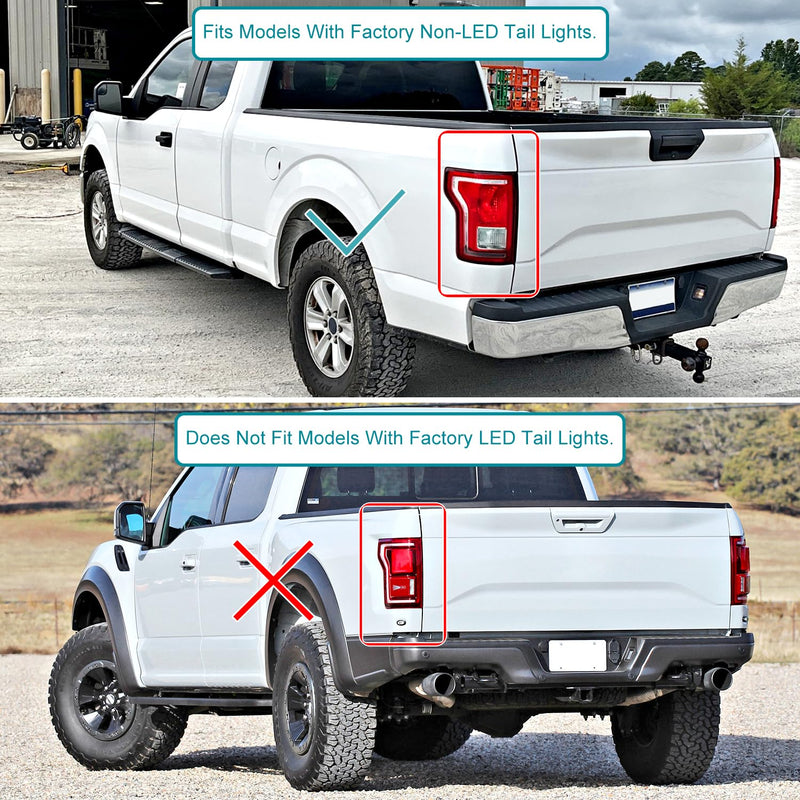 Left Driver Side SPEC-D TUNING Red Factory Style Tail Light Compatible with 2015-2017 Ford F150 F-150 Truck