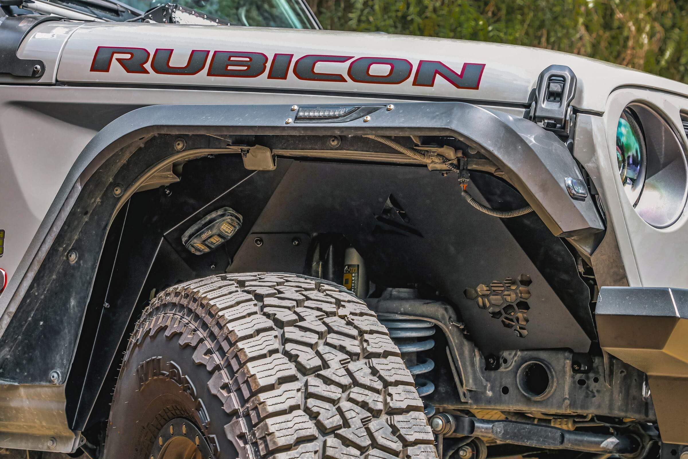 Attica4x4 Cobra Tek - Frontier Series Inner Fenders | Compatible with Jeep Gladiator | Durable Wheel Well Protection with Tire Clearance and Engine Ventilation | Textured Black Powder Coat.