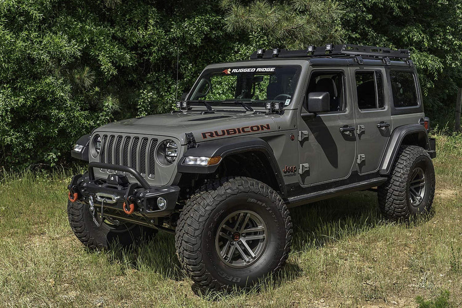 Roof Rack Rugged Ridge 11703.04, With Basket; 18-Current Jeep Wrangler JL 4-Door Hardtops