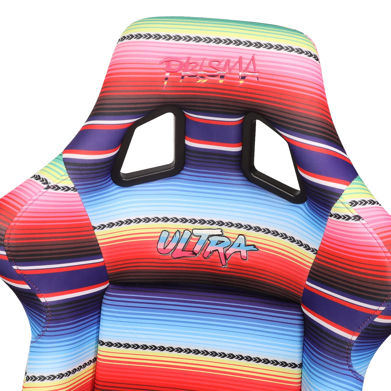NRG Innovations Prisma NRG-FRP-302-MEXICALI Fixed Back Bucket Racing Seat wBottom Mount, Serape Design/Fresh Red Glitter Back
