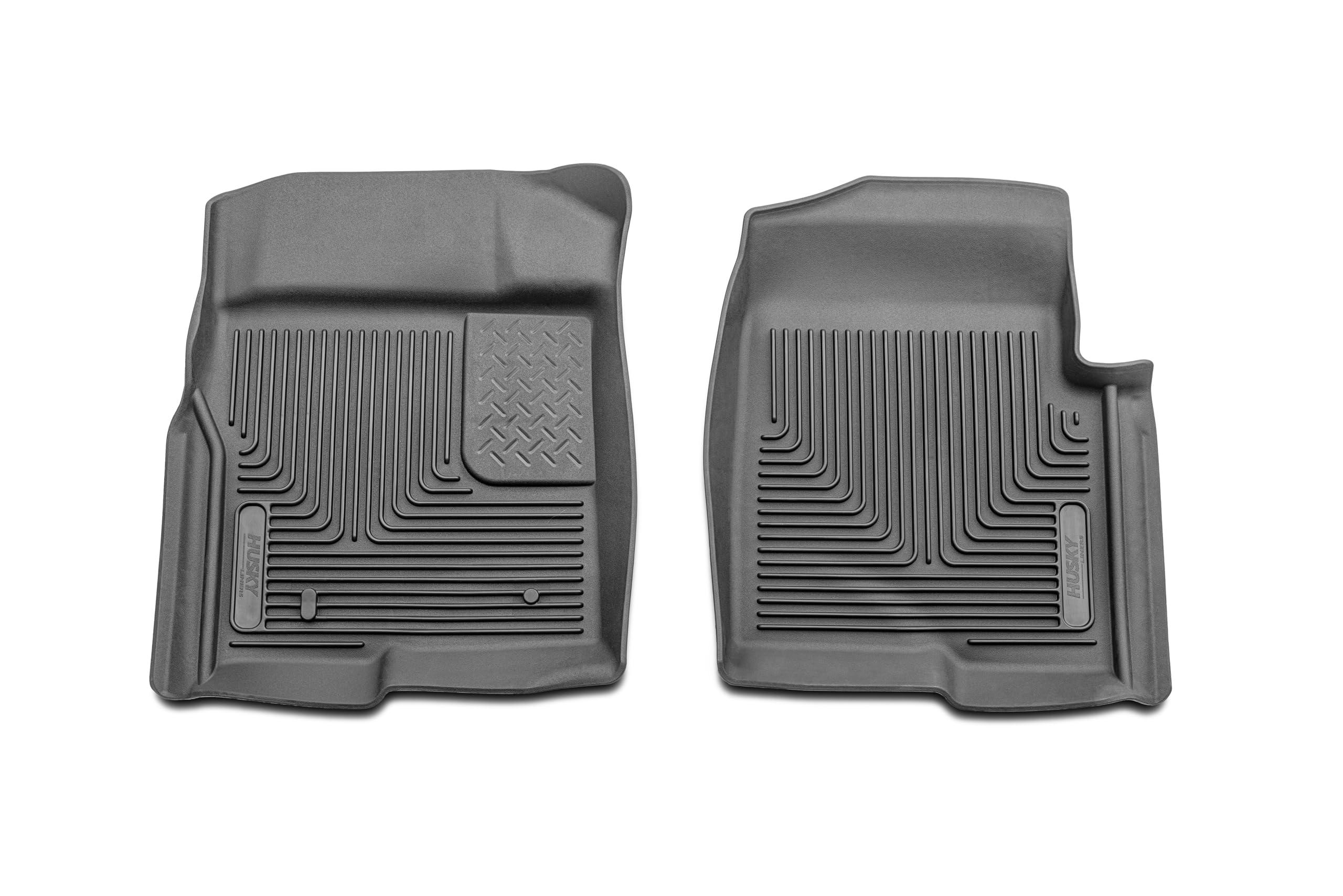 Husky Liners Floor Mats X-act Contour | Fits 2009-2014 Ford F-150 All Cabs w/Out Manual Shifter | Front Row, 2-pc Black - 53311