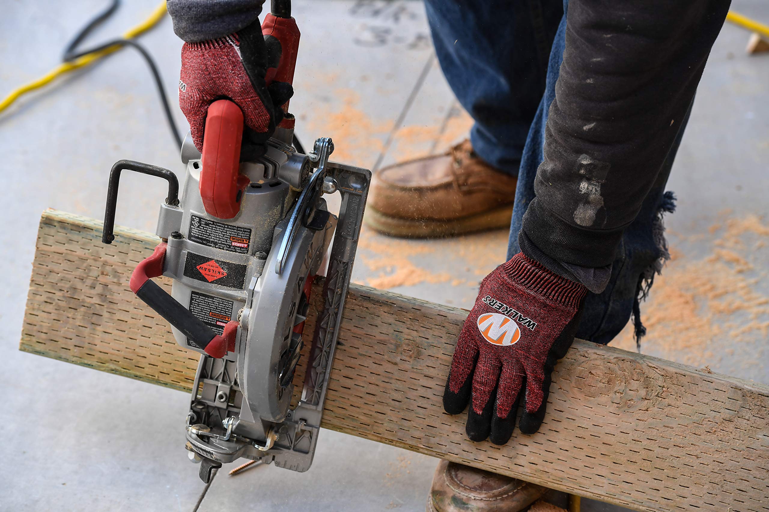 Men's Walker's A3 Cut Resistant Gloves w/HPPE Knitted Shell & PU Foam Palm | Durable Lightweight EN388 Work Safety Gloves, Small