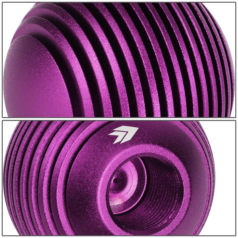 Universal NRG Innovations SK-703PP Aluminum Shift Knob with Thread Adapters, Heat Sink Style Round Ball Shape, Purple