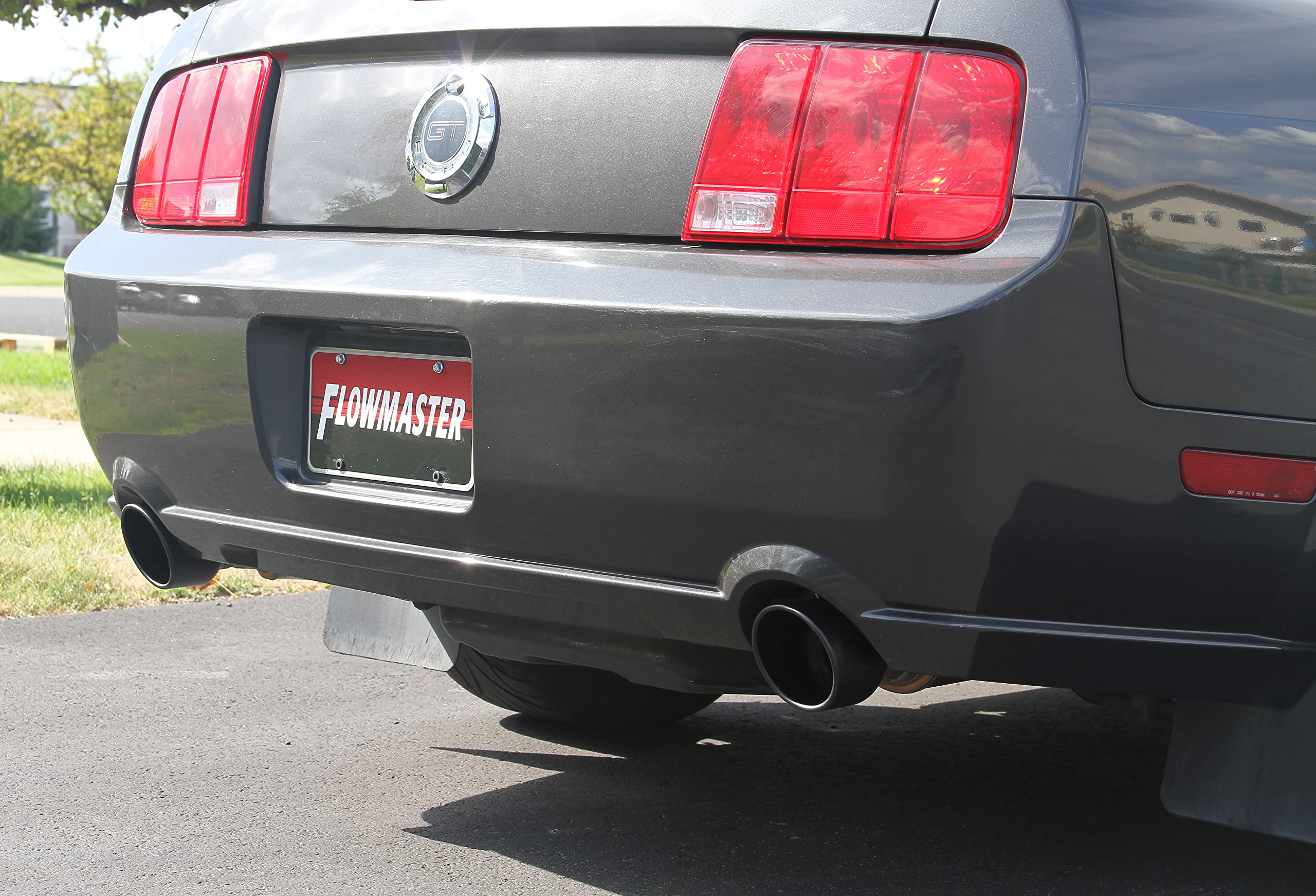Flowmaster FlowFX 717827 Axle-Back Exhaust Kit 3 Inch Stainless Steel 4.5 Black Ceramic Tips Compatible with 2005-2010 Ford Mustang GT Shelby GT GT500 except KR California Special Bullitt