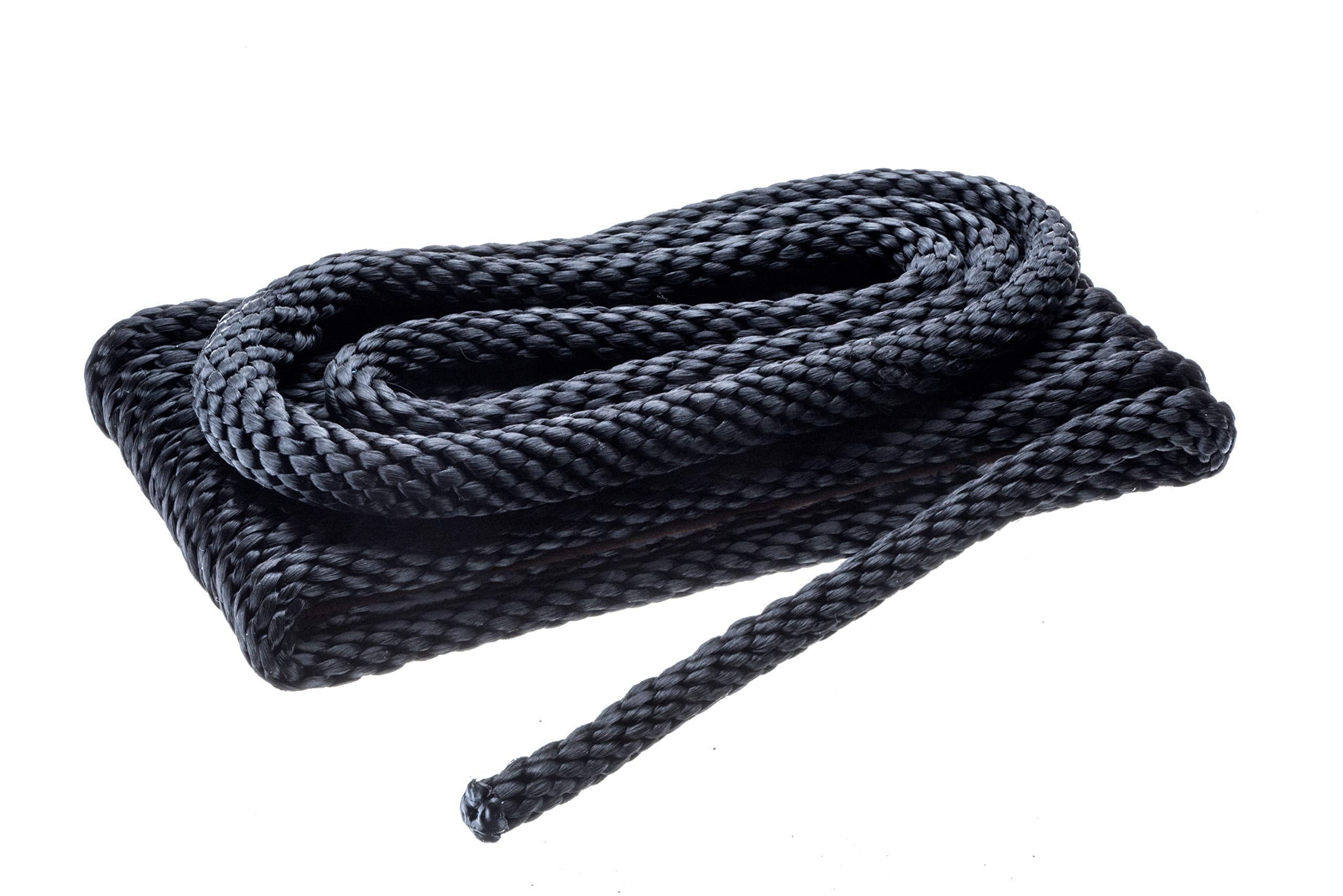 Attwood Solid Braided 11752-7 Multifilament Polypropylene (MFP) Dock Line, 3/8-Inch, 15 Feet Long, Bare Ends, Black