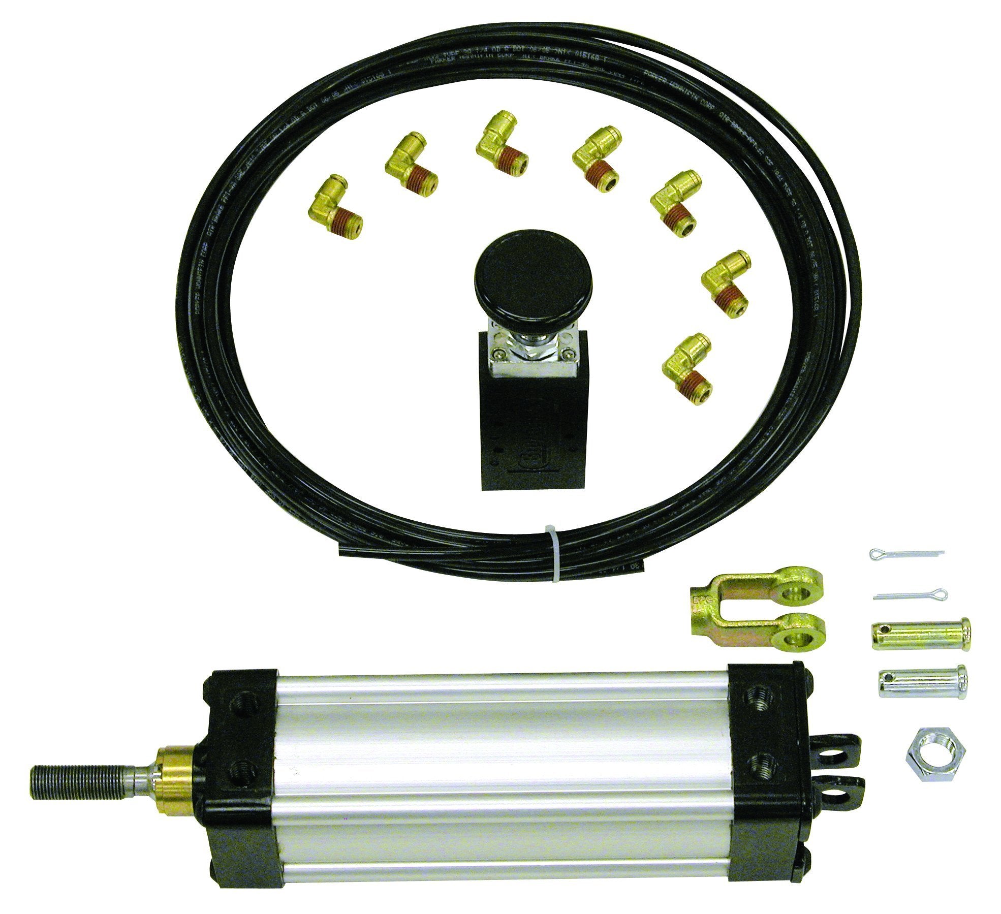 Tailgate Cylinder Kit Buyers Products TGC32506VSPK, Clevis Mount Pneumatic Cylinder, Tubing & Fittings, 6 Stroke, 3.25 Bore, Dump Truck Accessories