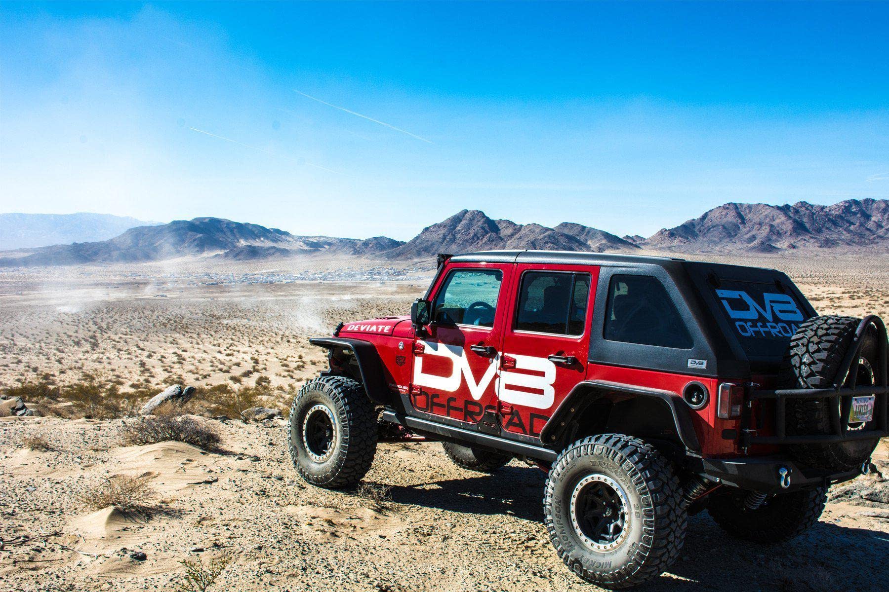 Fender Flare Set DV8 Offroad | fits 2007-2018 Jeep Wrangler JK | Steel Construction | Flat Top Design | Tubular Edge | Complete Set of 4