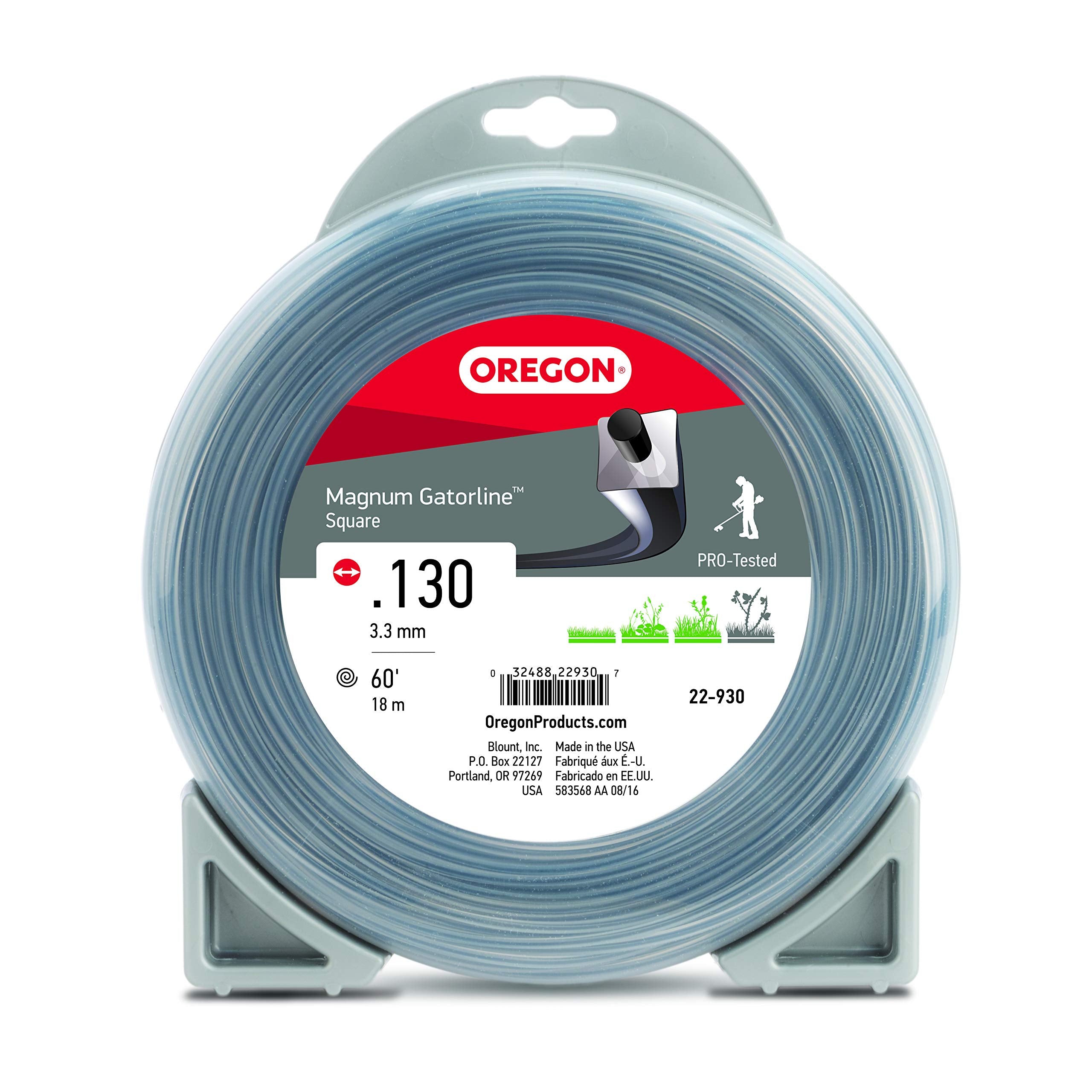 Oregon Gatorline 22-930 Heavy-Duty Professional Magnum 1/2-Pound Coil of .130-Inch-by-60-Foot Square-Shaped String Trimmer Line