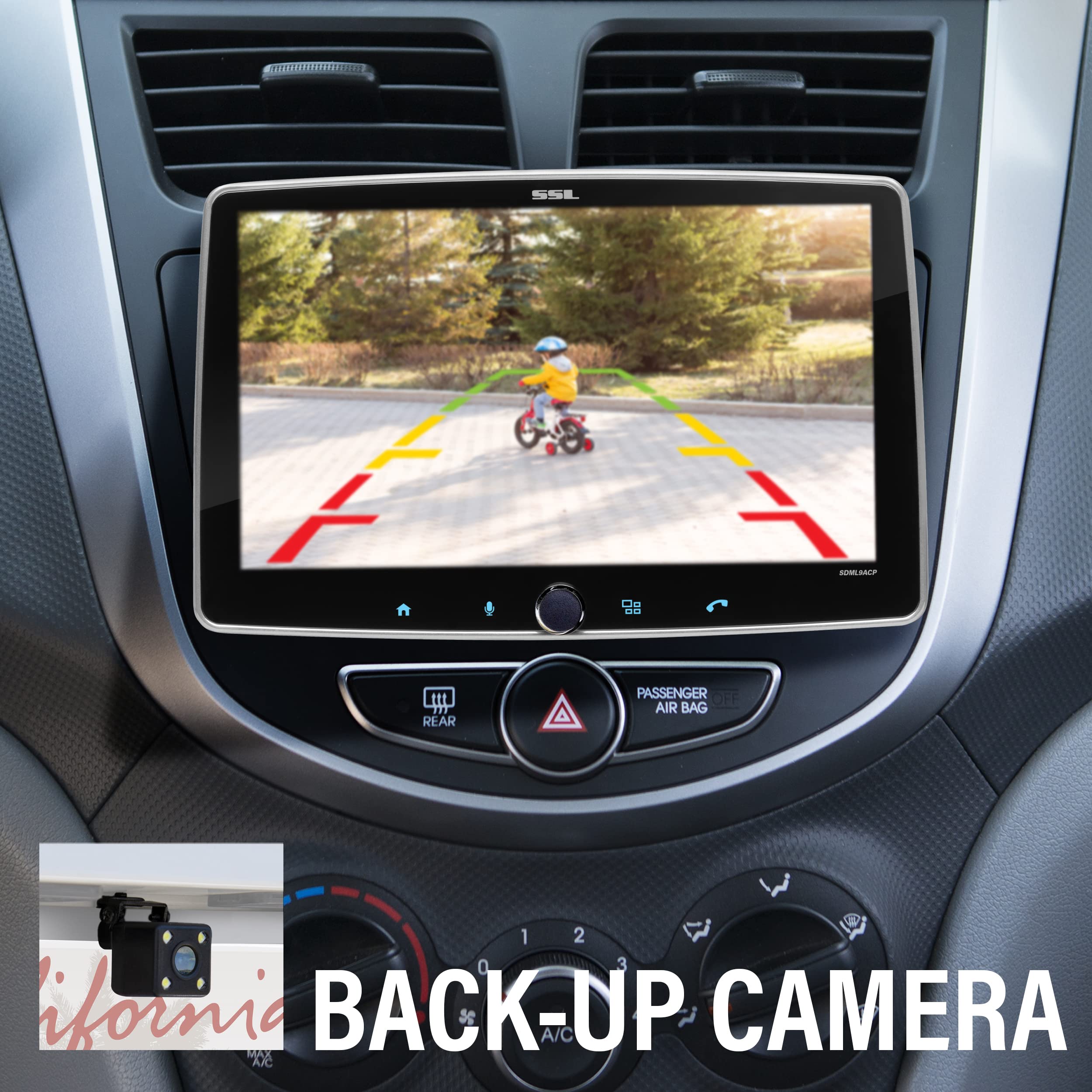 Sound Storm Laboratories Car Audio SDML9ACPR Stereo - Apple CarPlay, Android Auto, 9 Inch Single Din, Touchscreen, Bluetooth Head Unit, No CD DVD Player, Backup Camera, Radio Receiver