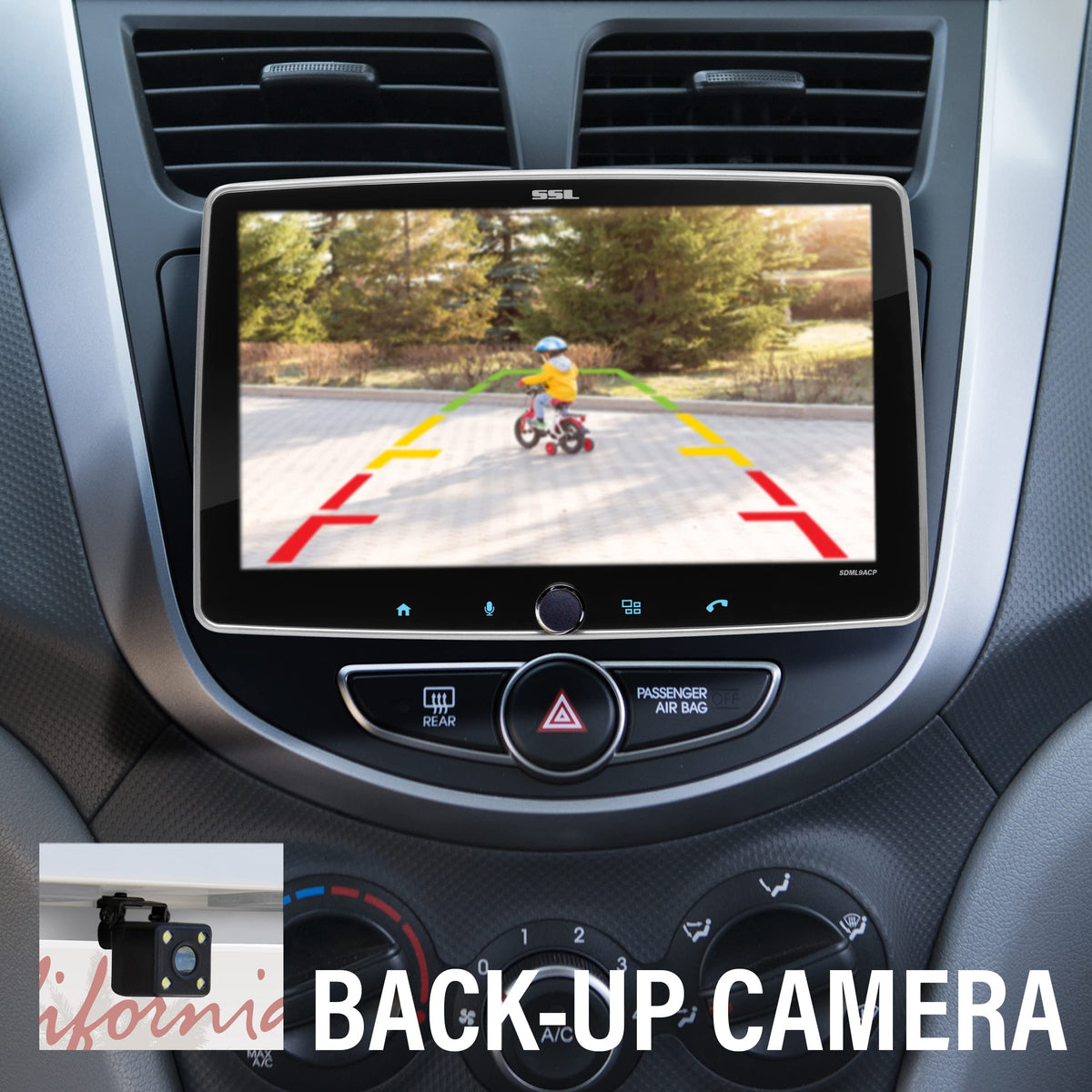 Sound Storm Laboratories Car Audio SDML9ACPR Stereo - Apple CarPlay, Android Auto, 9 Inch Single Din, Touchscreen, Bluetooth Head Unit, No CD DVD Player, Backup Camera, Radio Receiver