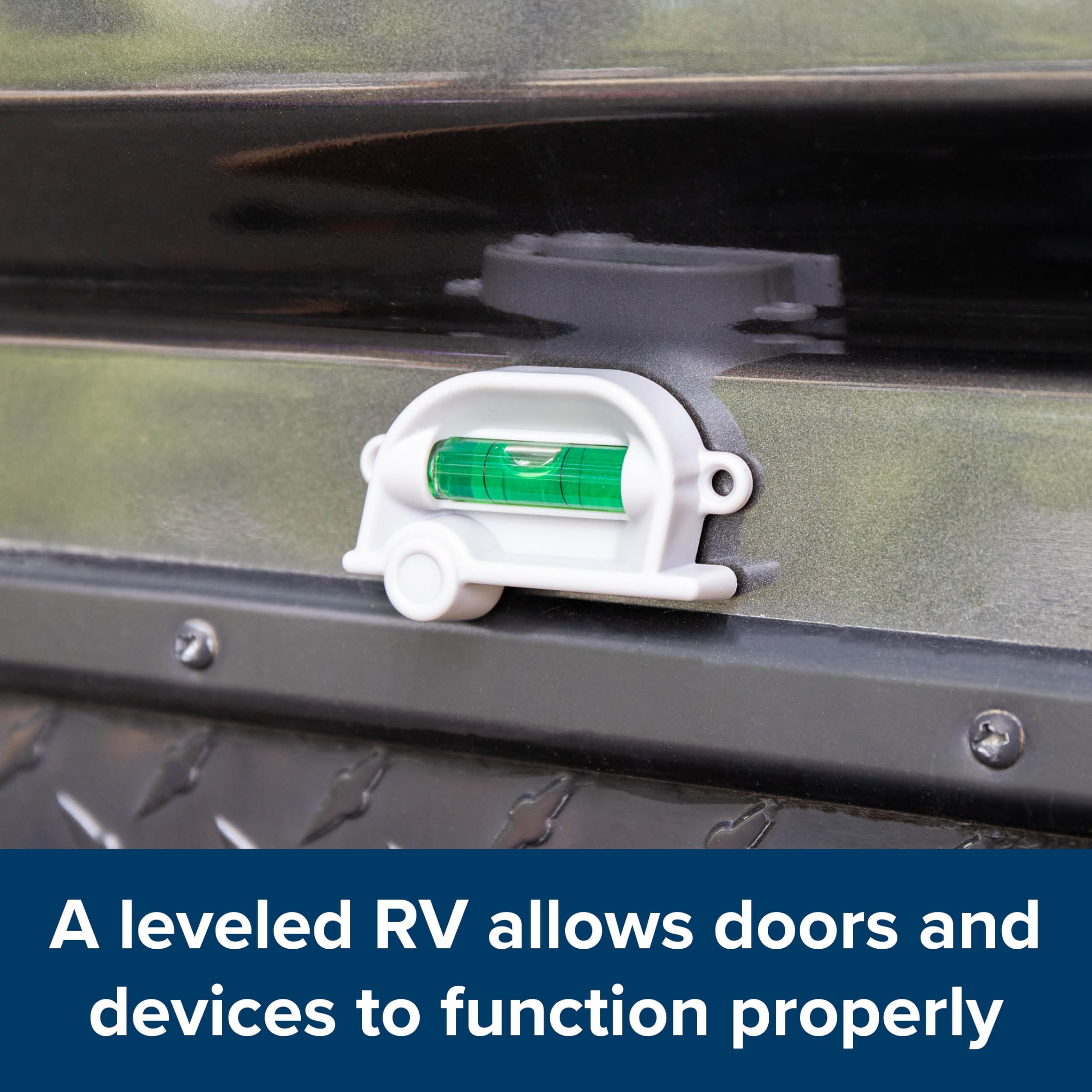 Camco RV Retro Level 2 Pack - Provides Front-to-Back or Side-to-Side Leveling & Can be Installed with Screw or Foam Tape - Features Fun Retro Design - Includes (2) Levels & Foam Tape (25520)