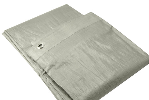 Heavy Grade Erickson Poly Tarp, 10' x 14', Silver