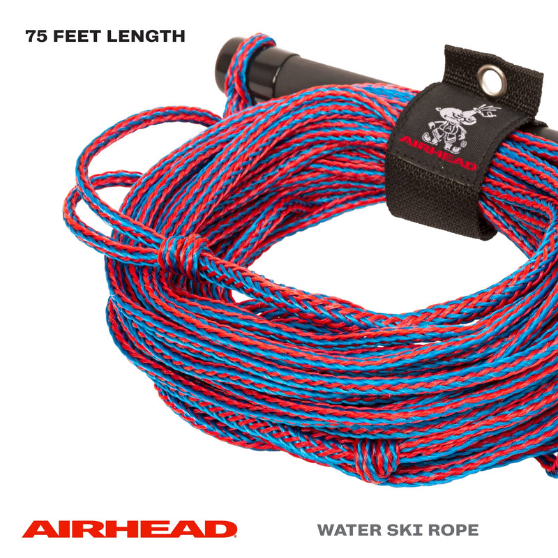 Water Ski Rope Airhead with Rubber Handle, 1 Section, 75-Feet
