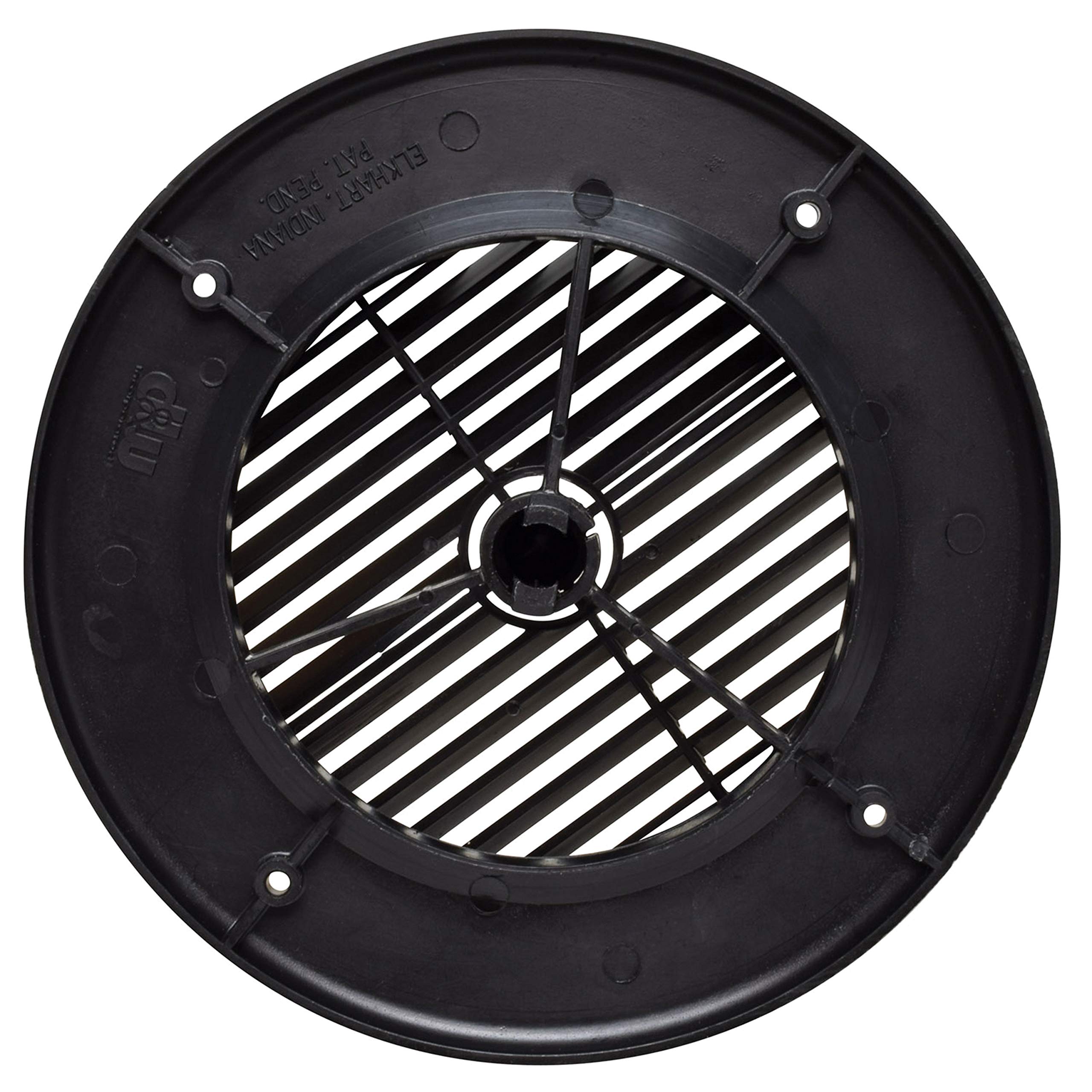 Black Valterra A10-3356VP Rotating Heat and A/C Register (4" ID, 7" OD)