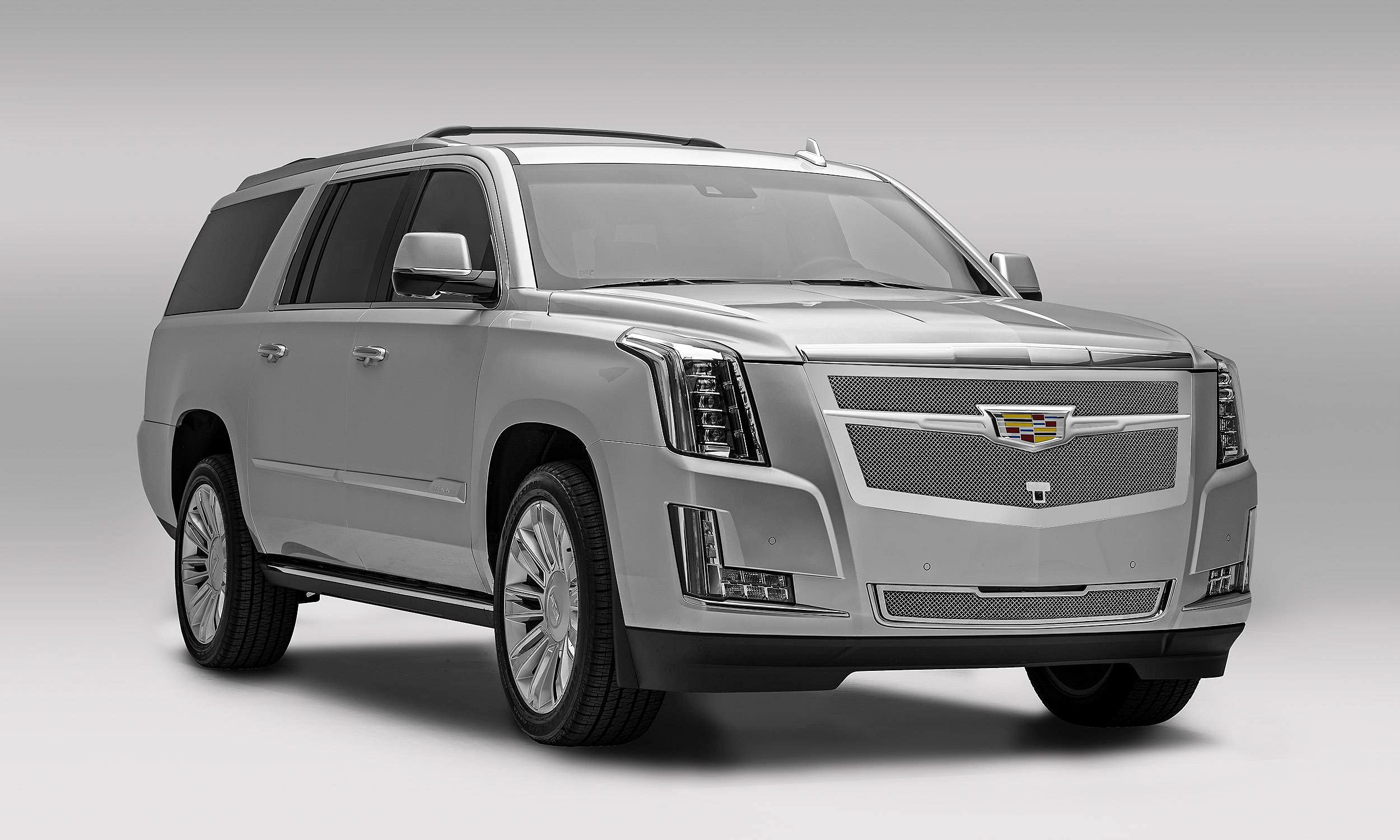 Upper Class Series T-Rex Grilles 2015i-2020 Escalade Main Grille, Chrome with Chrome Center Trim Piece, 1 Pc, Replacement, Fits Vehicles with Camera - PN #56191, Polished