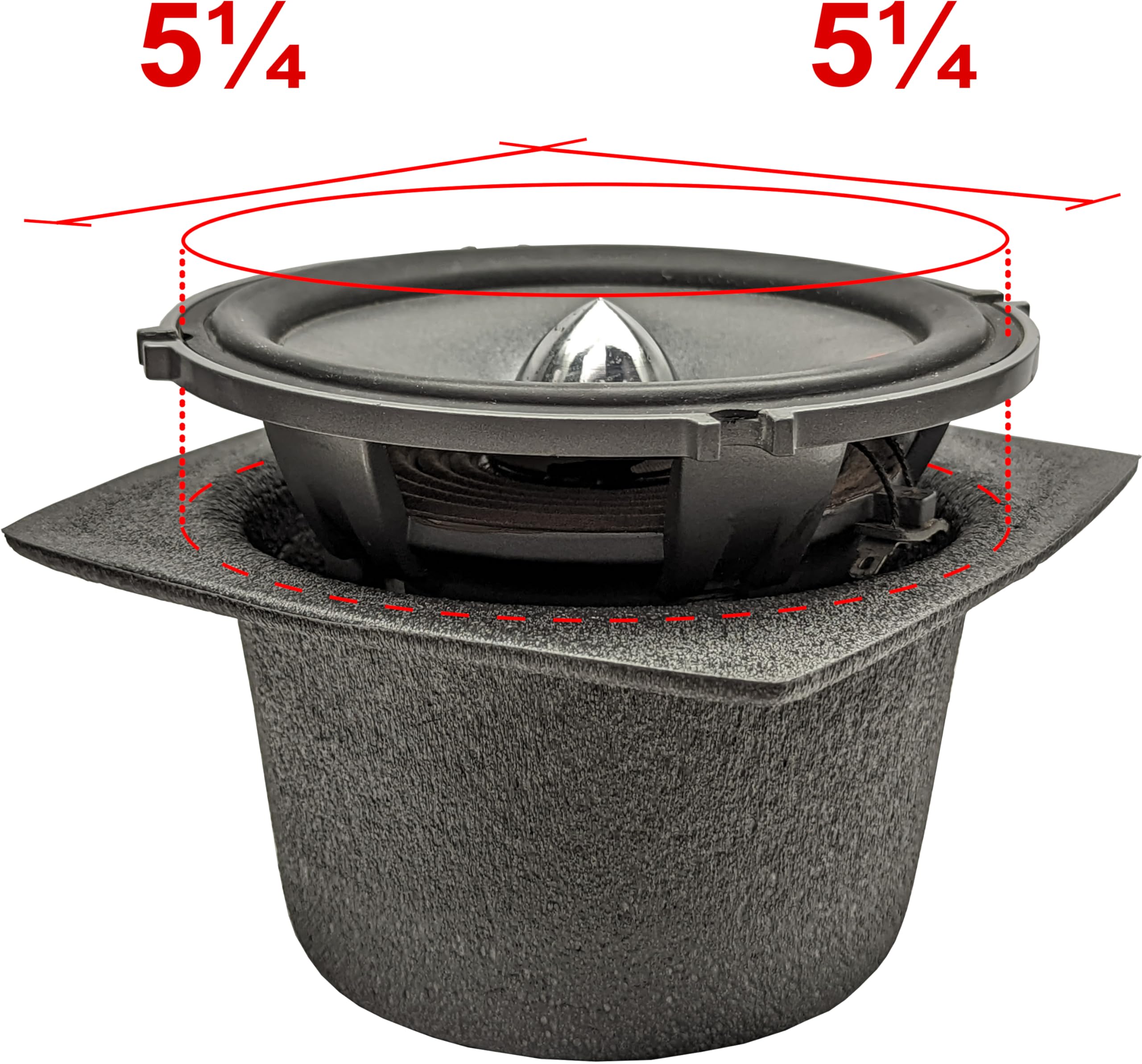 Design Engineering Boom Mat 050321 Speaker Baffles, 5.25" Round Slim (Pack of 2), Black
