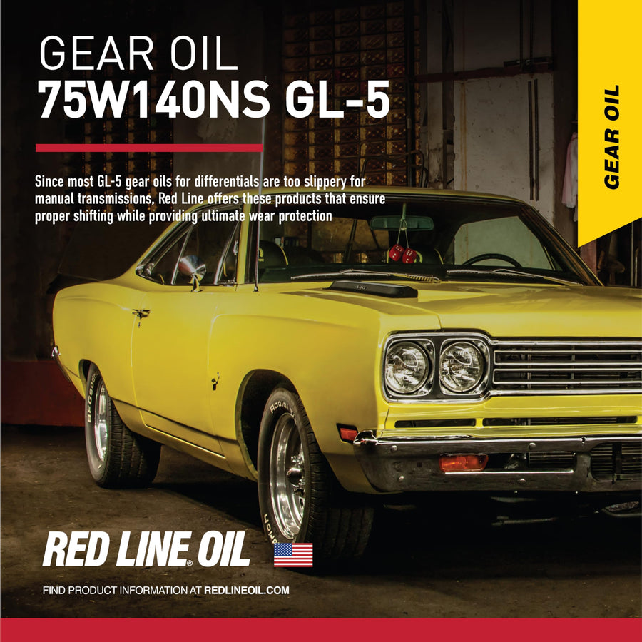 75W140 Red Line Non-Limited Slip Synthetic Gear Oil - 1 Quart