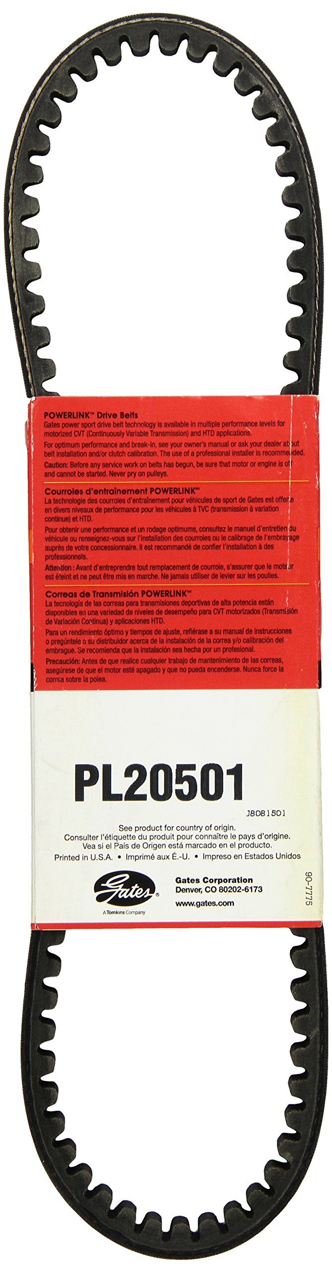 PowerLink Gates PL20501 Continuously Variable Transmission (CVT) Scooter Belt