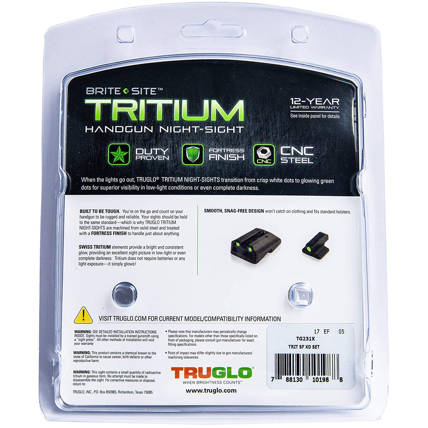 Springfield TruGlo Glow in the Dark Pistol Sight