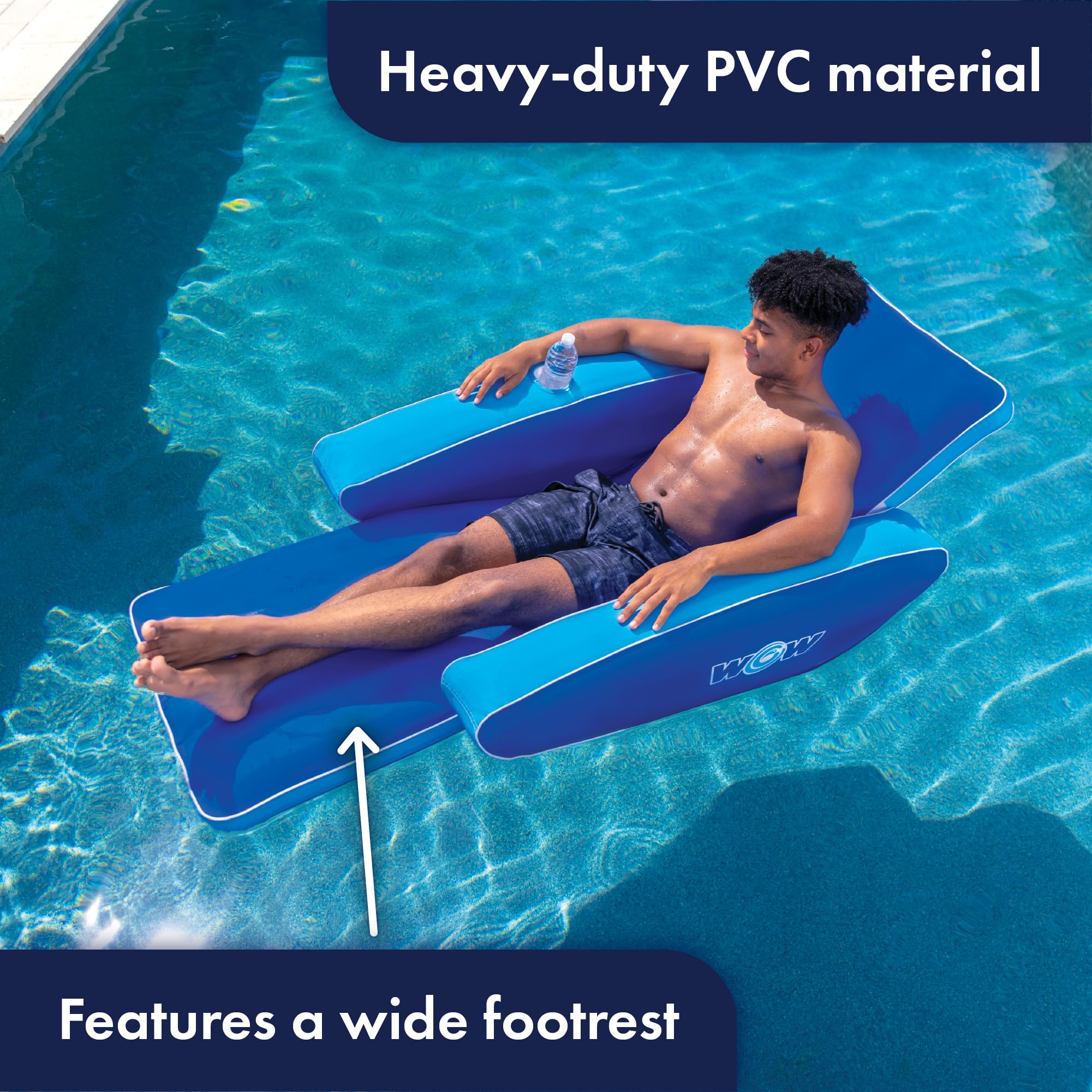 Inflatable Pool Party Lounge - Wow Sports - Single Salon Lounge Chair - Summer Accessory for Kids & Adults