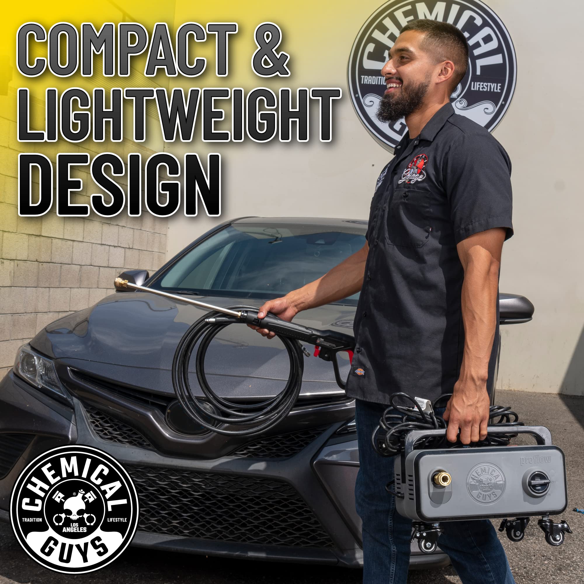 Chemical Guys ProFlow Electric Pressure Washer PM2000 – 14.5 Amp Motor, 2030 Max PSI, 1.77 GPM with 5 Quick Connect Tips, Compact Portable Pressure Washer for Cars, Patios, Driveways and Home Cleaning