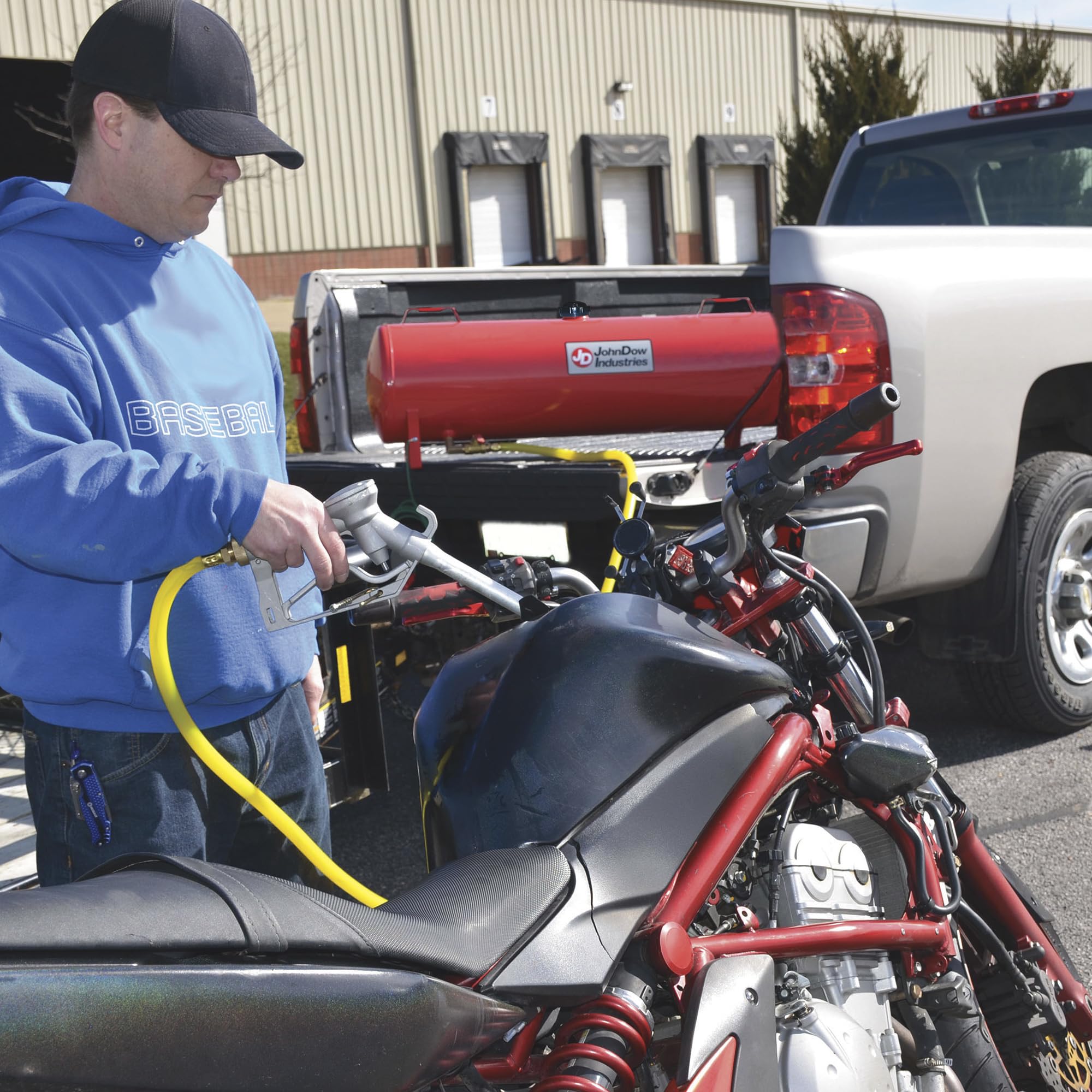 JDI-FST15 JohnDow Industries 15 Gallon Fuel Station - Durable and Convenient Fuel Storage and Dispensing Solution,Red