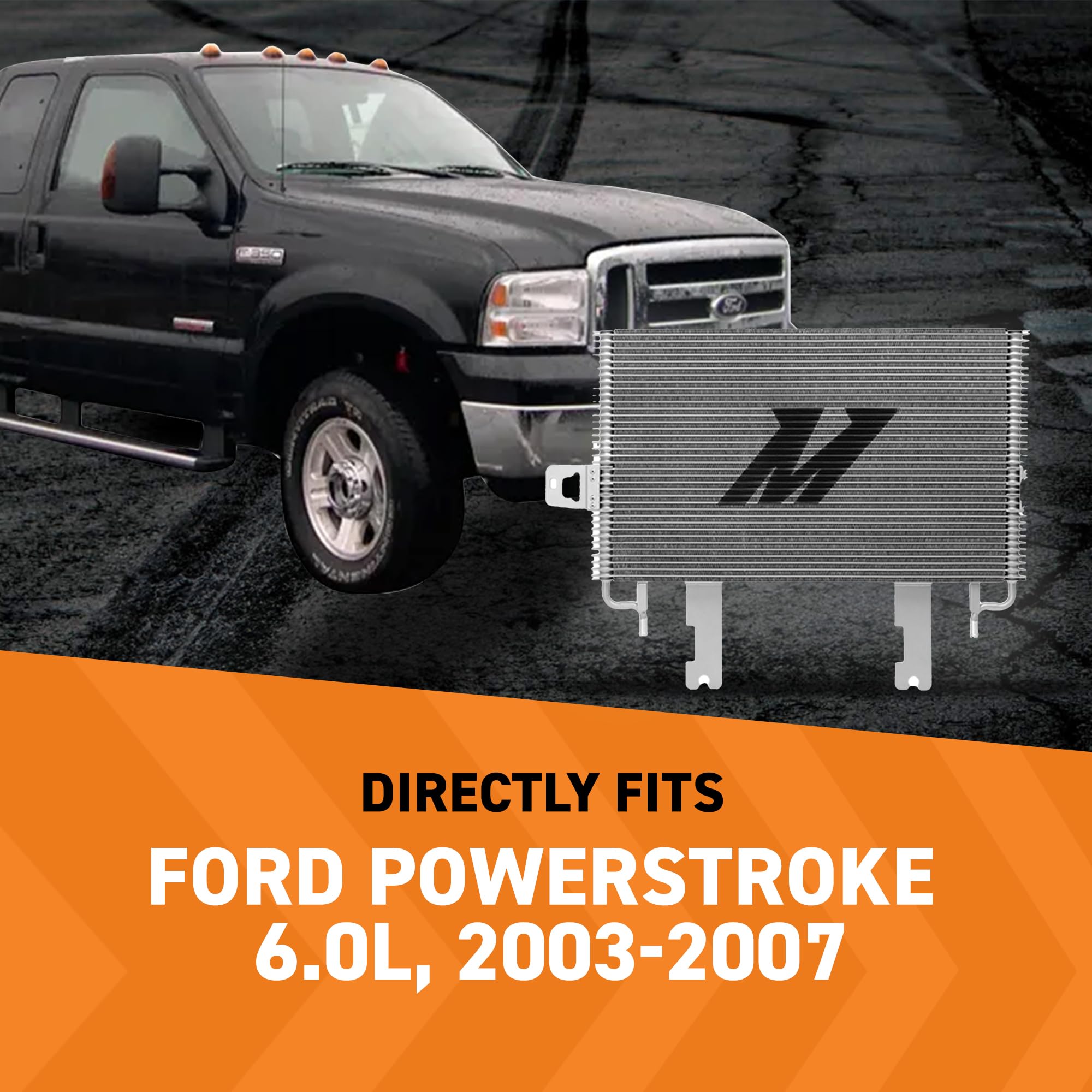 Mishimoto Transmission Cooler MMTC-F2D-03SL, Compatible with Ford Powerstroke 6.0L, 2003-2007, Silver