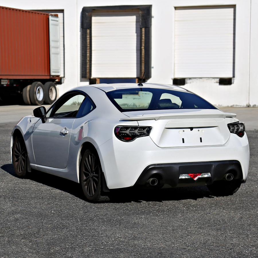 Black Smoke LED Tail Lights+Sequential LED Signal SPEC-D TUNING Compatible with 2013-2016 Scion FR-S, 2013-2016 Subaru BRZ, Left + Right Pair Assembly