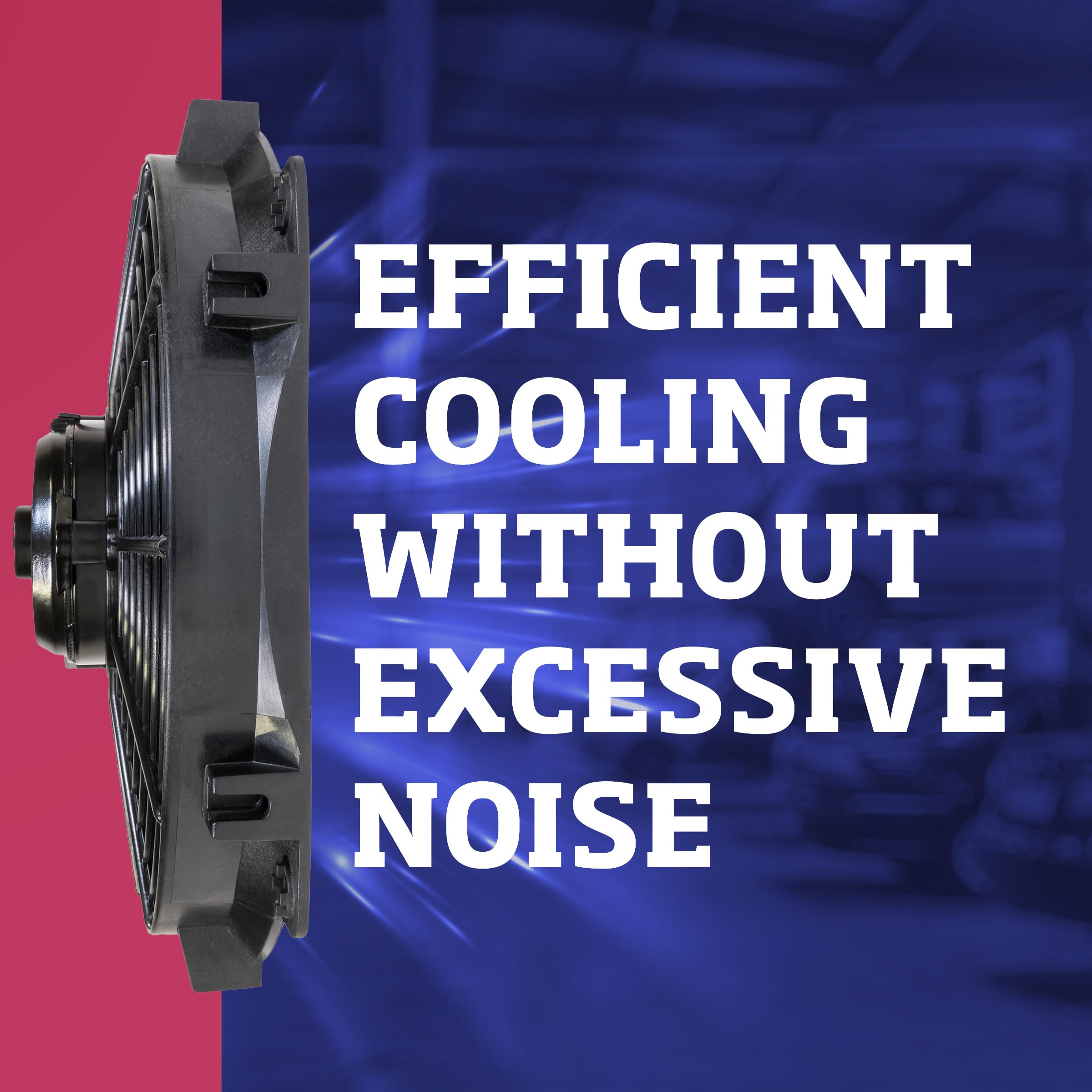 S-Blade Flex-A-Lite Reversible Electric Fan, Pusher-Puller Fan (394), Car Accessories, 14 Inches Black