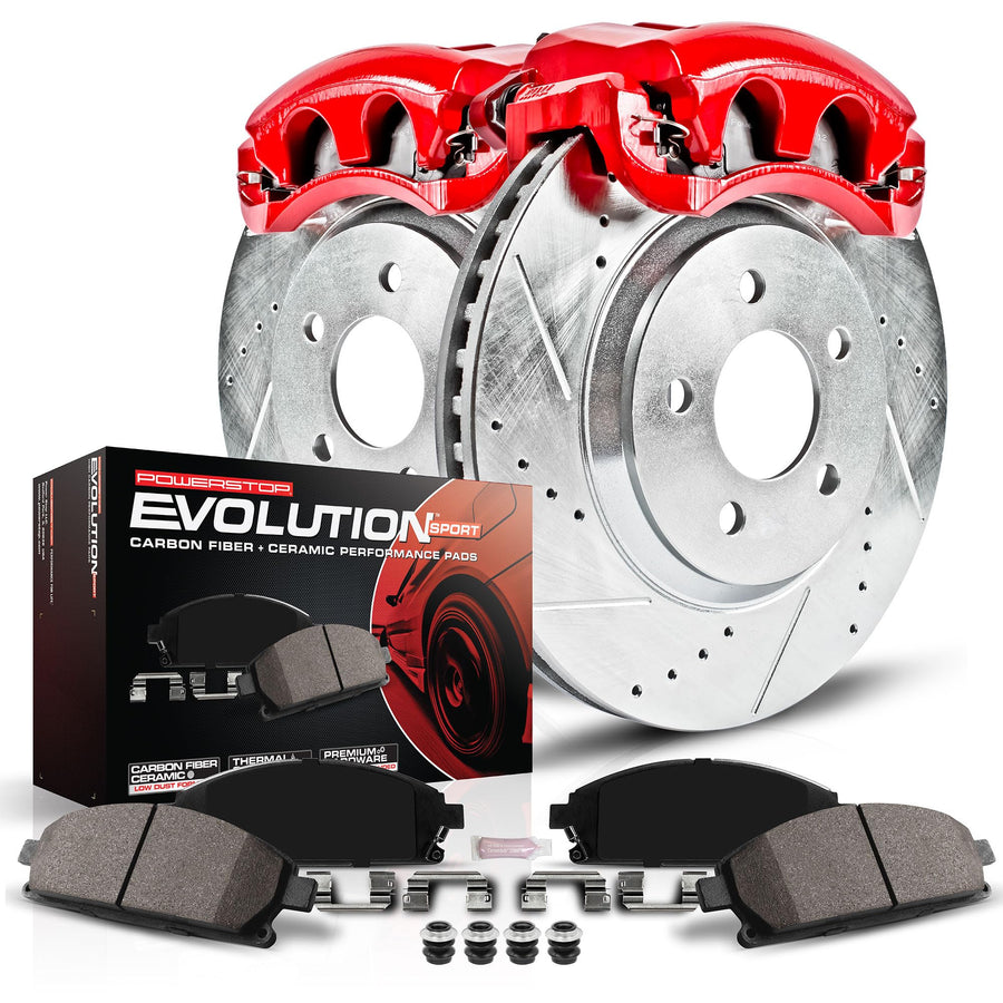 1-Click Performance Brake Kit Power Stop (KC5407) with Calipers For Ford Mustang 2011-2014 [Model Specific]