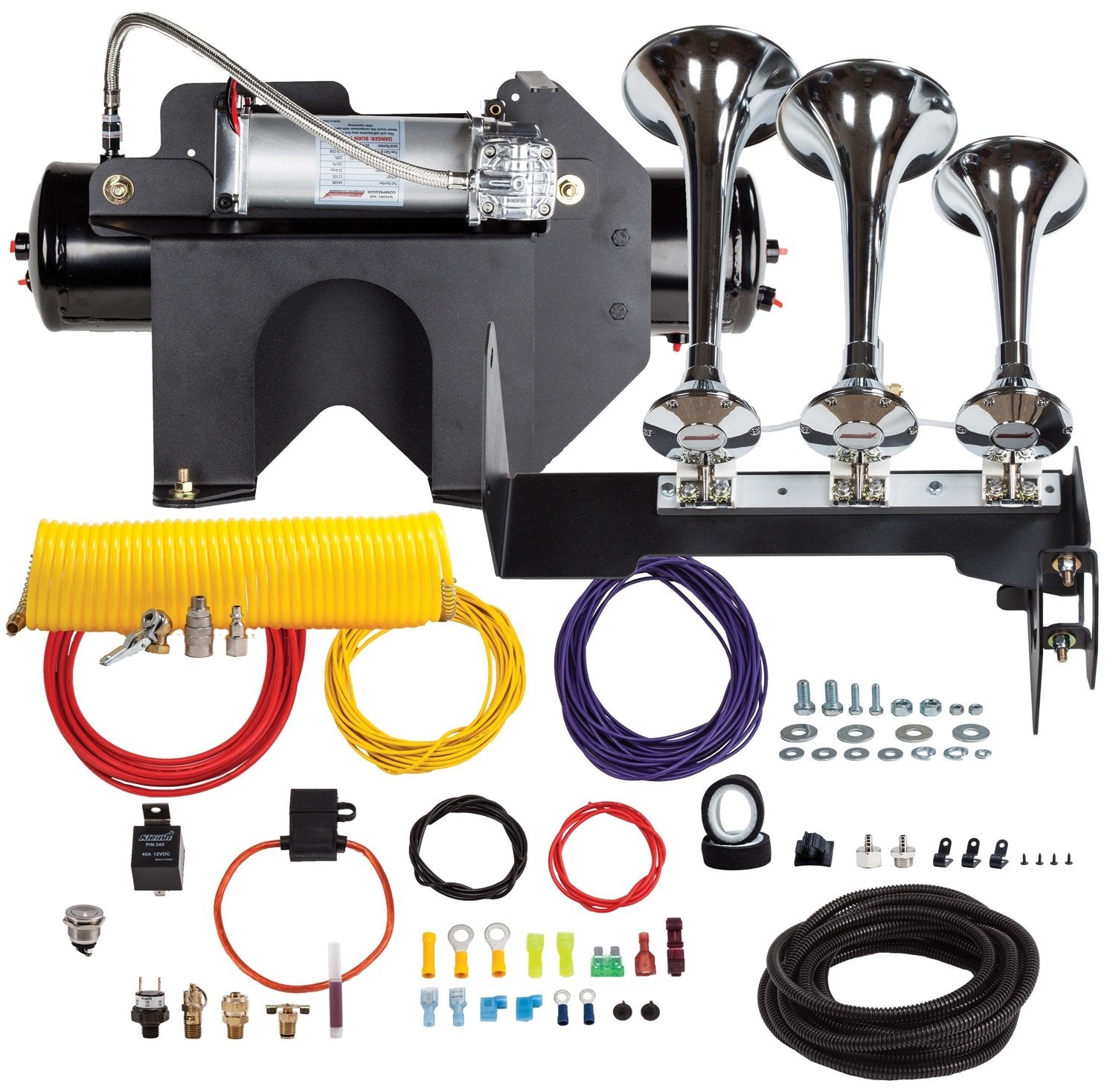 Kleinn HDKIT-634 Air Horns Bolt-On Train Horn/Ultimate Onboard Air System for GM 2500HD/3500HD Diesel Trucks