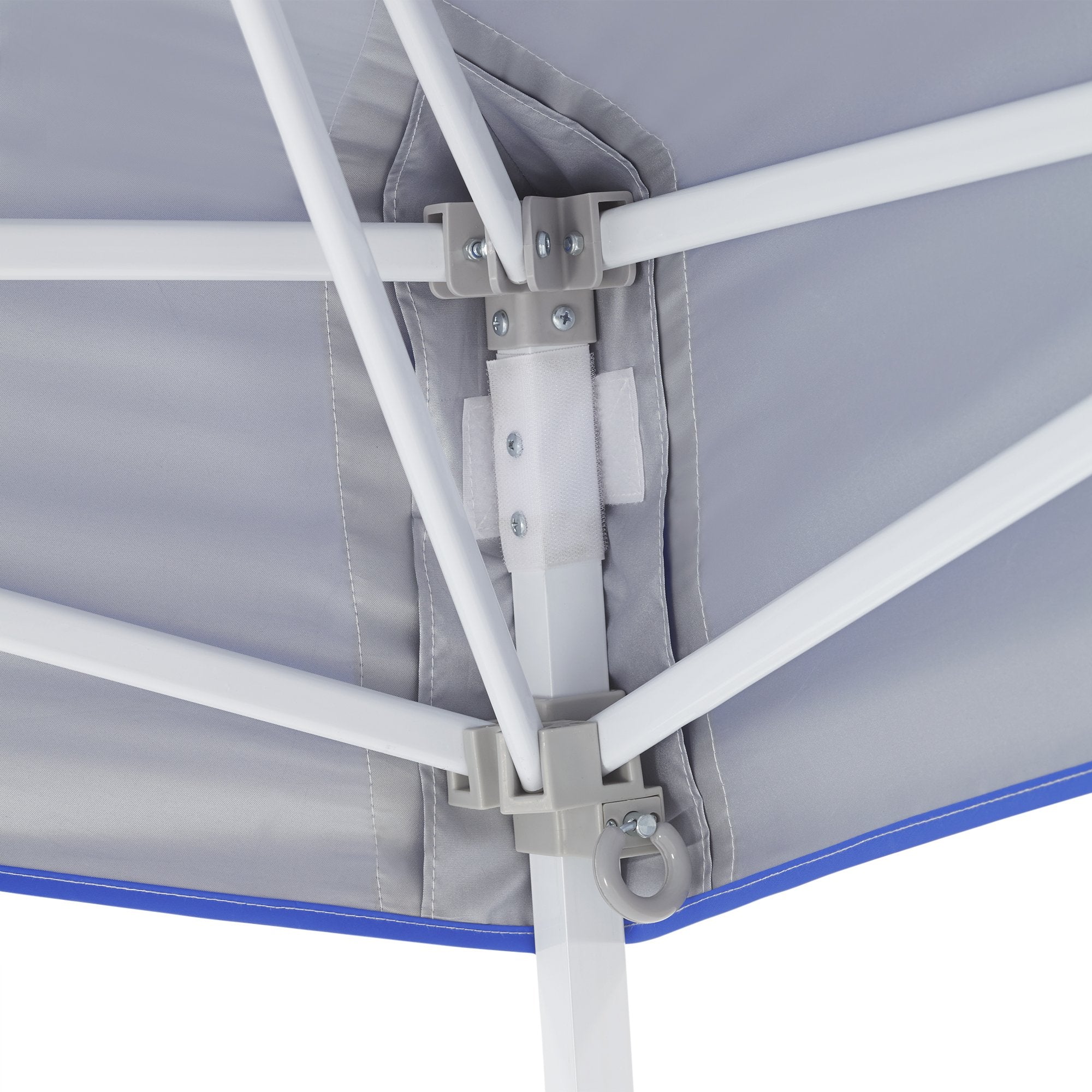 E-Z UP Instant Shelter Vista Canopy, 12' x 12', White Powder-Coated Steel Frame with Wide-Trax Roller Bag & 4 Piece Spike Set, Royal Blue