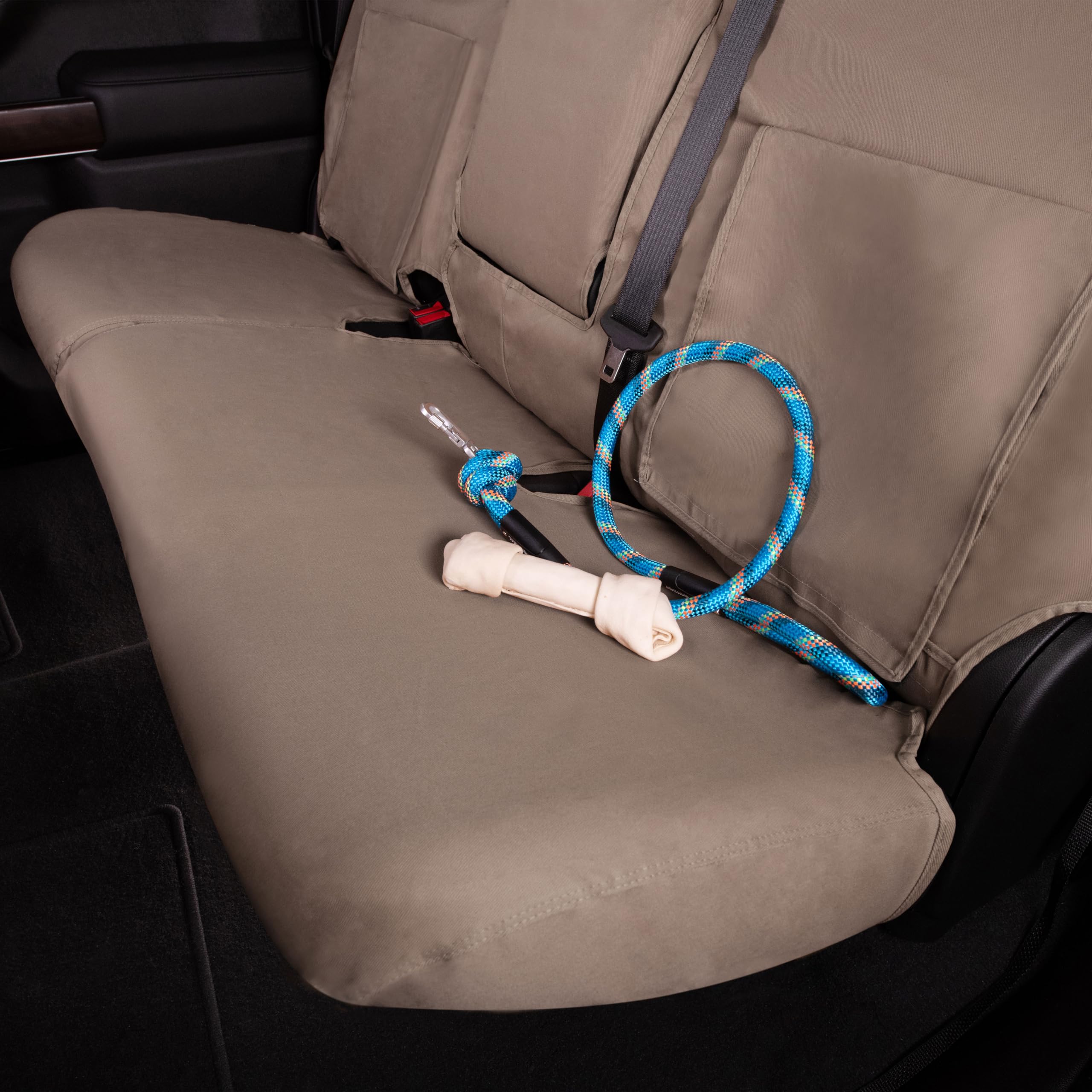 Covercraft Custom Seat Covers Polycotton | Fits 2022-2025 Nissan Pathfinder | 3rd Row 60/40 Bench Seat, Taupe