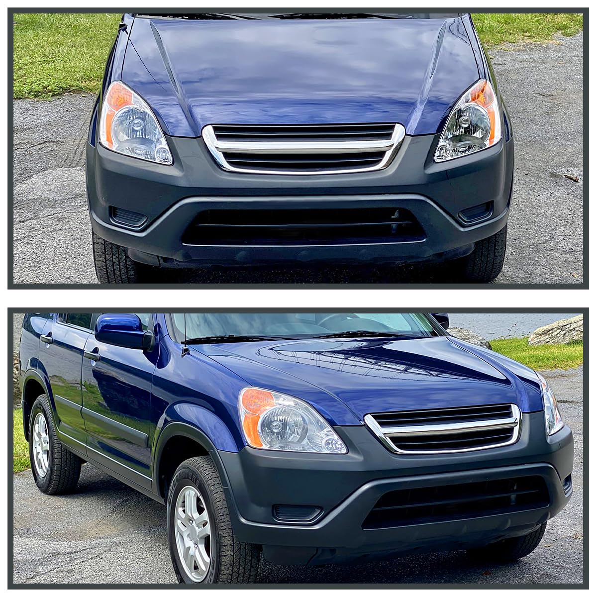 Replacement SPEC-D TUNING Chrome Headlights Compatible with 2002-2004 Honda CR-V CRV Left + Right Head Lamps Assembly