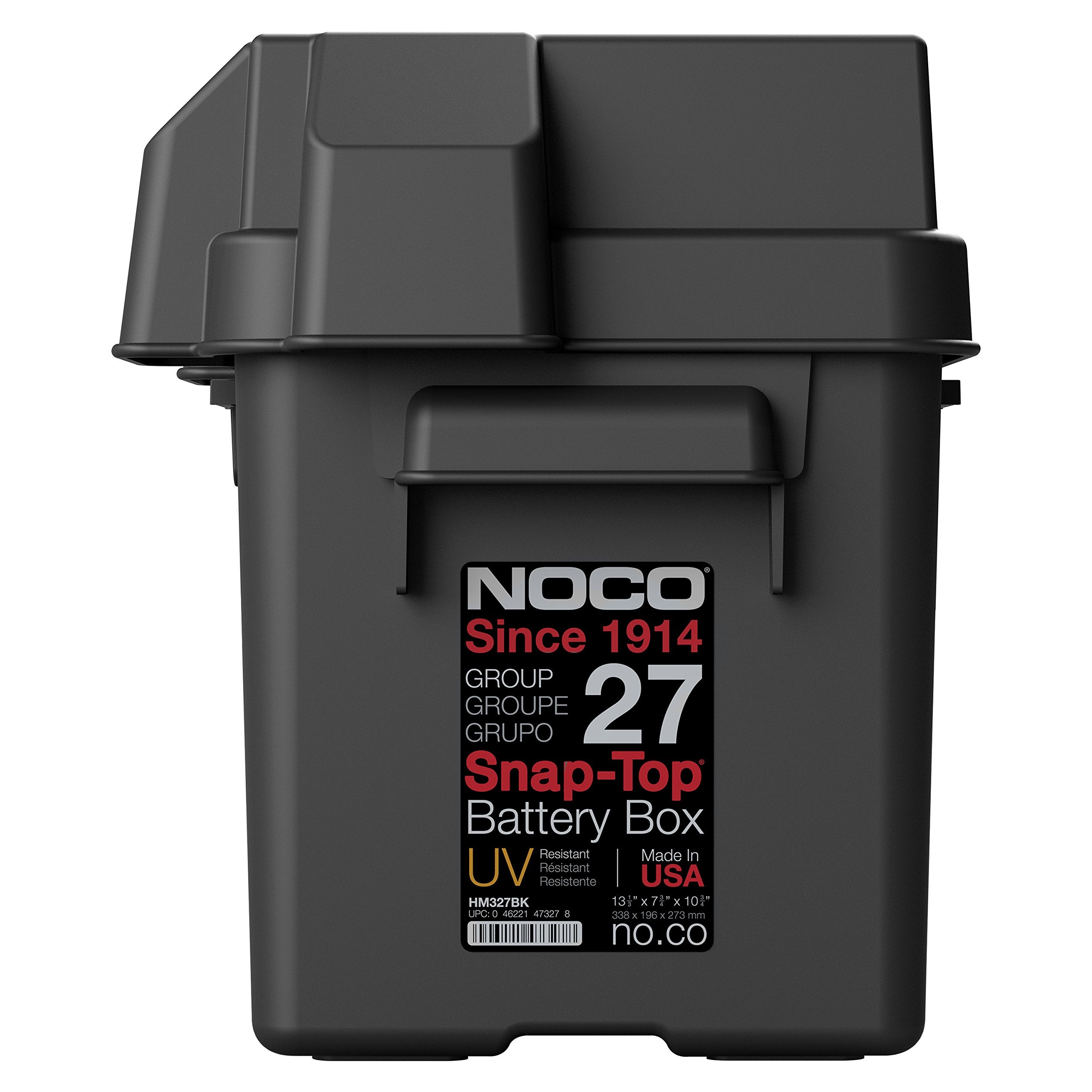 NOCO HM327BKS Snap-Top Battery Box, Group 27 12V Outdoor Waterproof Battery Box for Marine, Automotive, RV, Boat, Camper and Travel Trailer Batteries