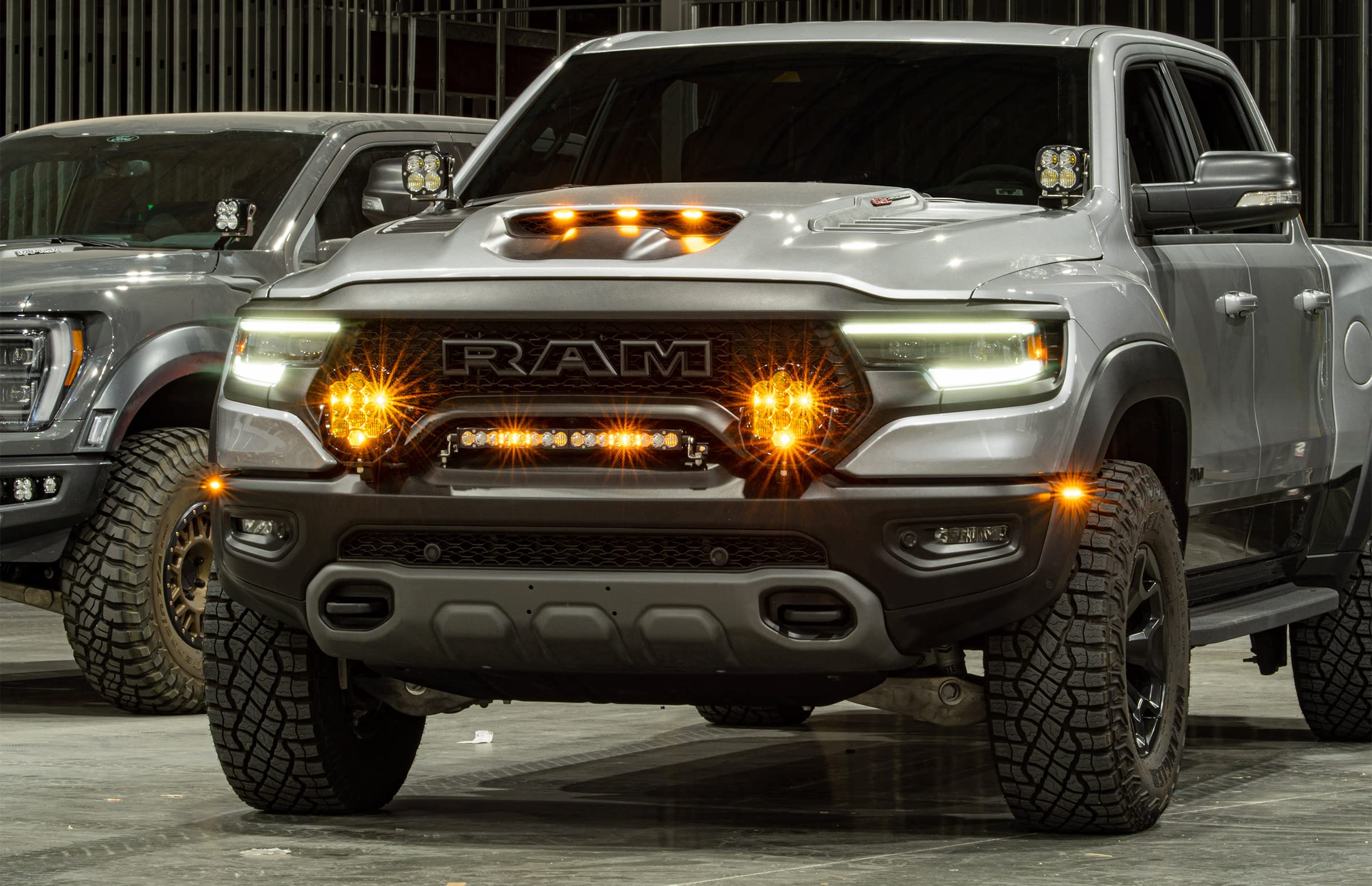 Baja Designs 20-inch S8 LED Bar Grille Light Kit for Dodge Ram 1500 Rebel; 1500 TRX Truck (Driving/Combo; Clear)