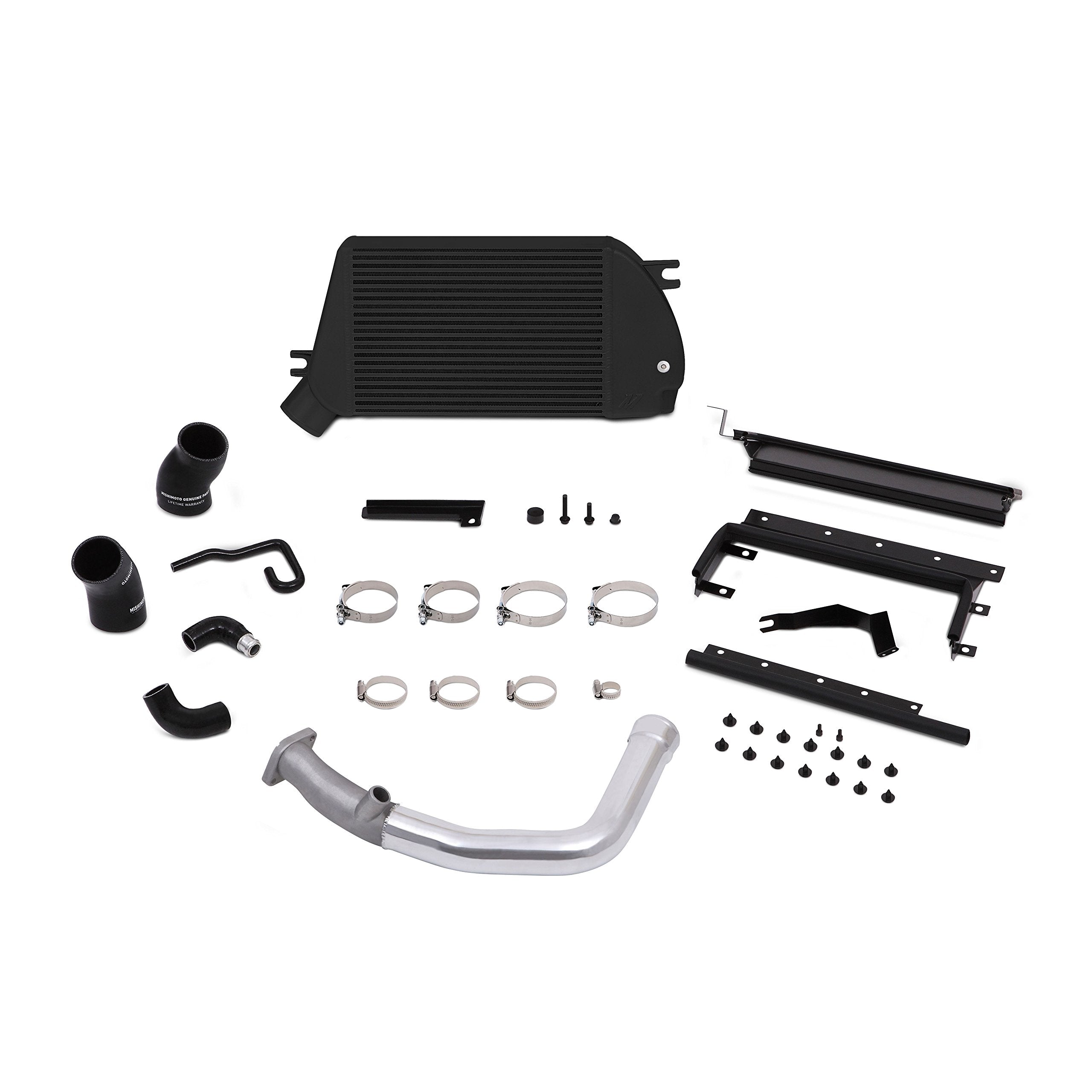 Mishimoto Top-Mount Intercooler Kit MMTMIC-WRX-15PBK Compatible with Subaru WRX 2015+ Black Cooler, Polished Hoses