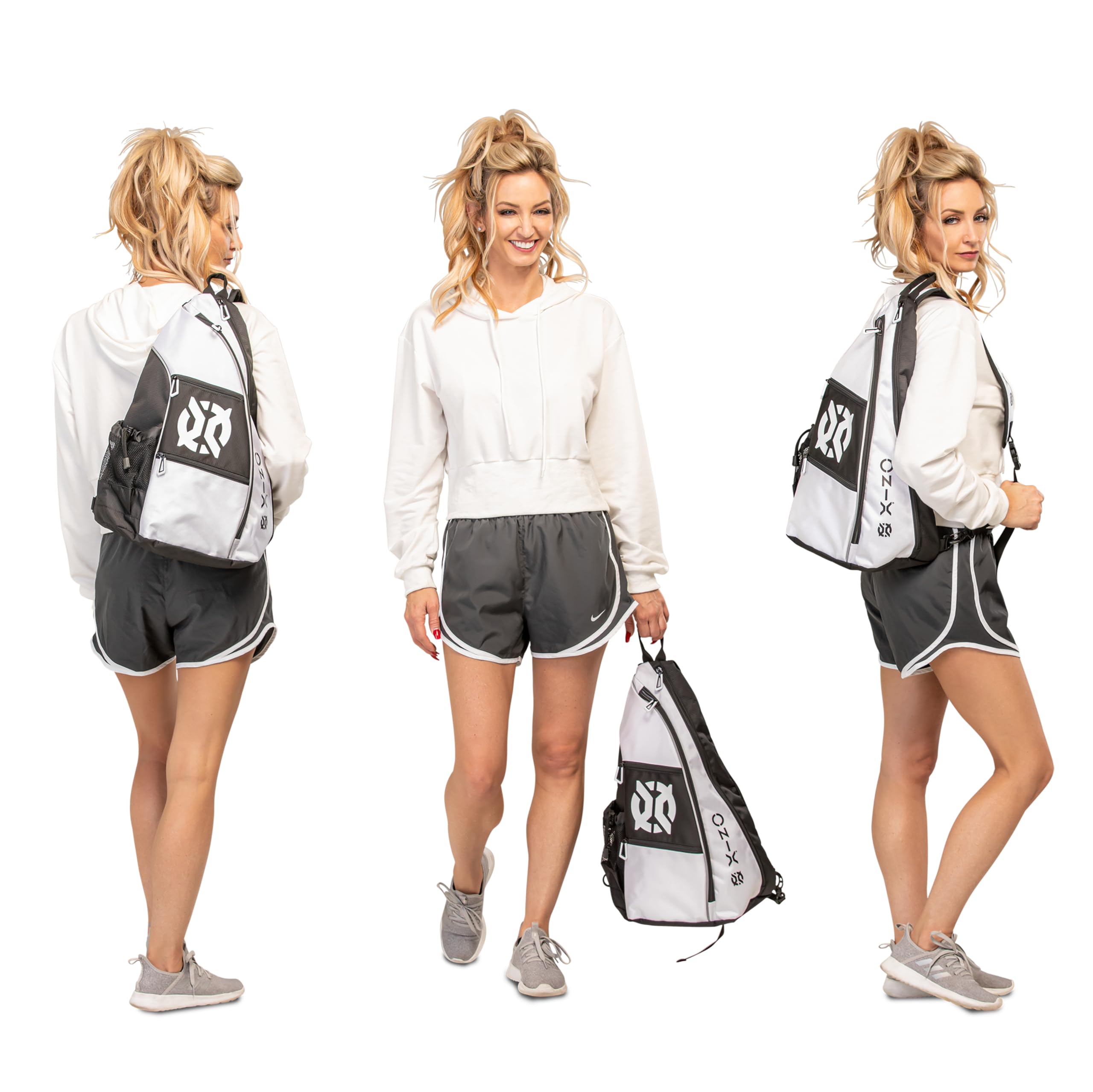 Pickleball ONIX Pro Team Sling Bag — White/Black