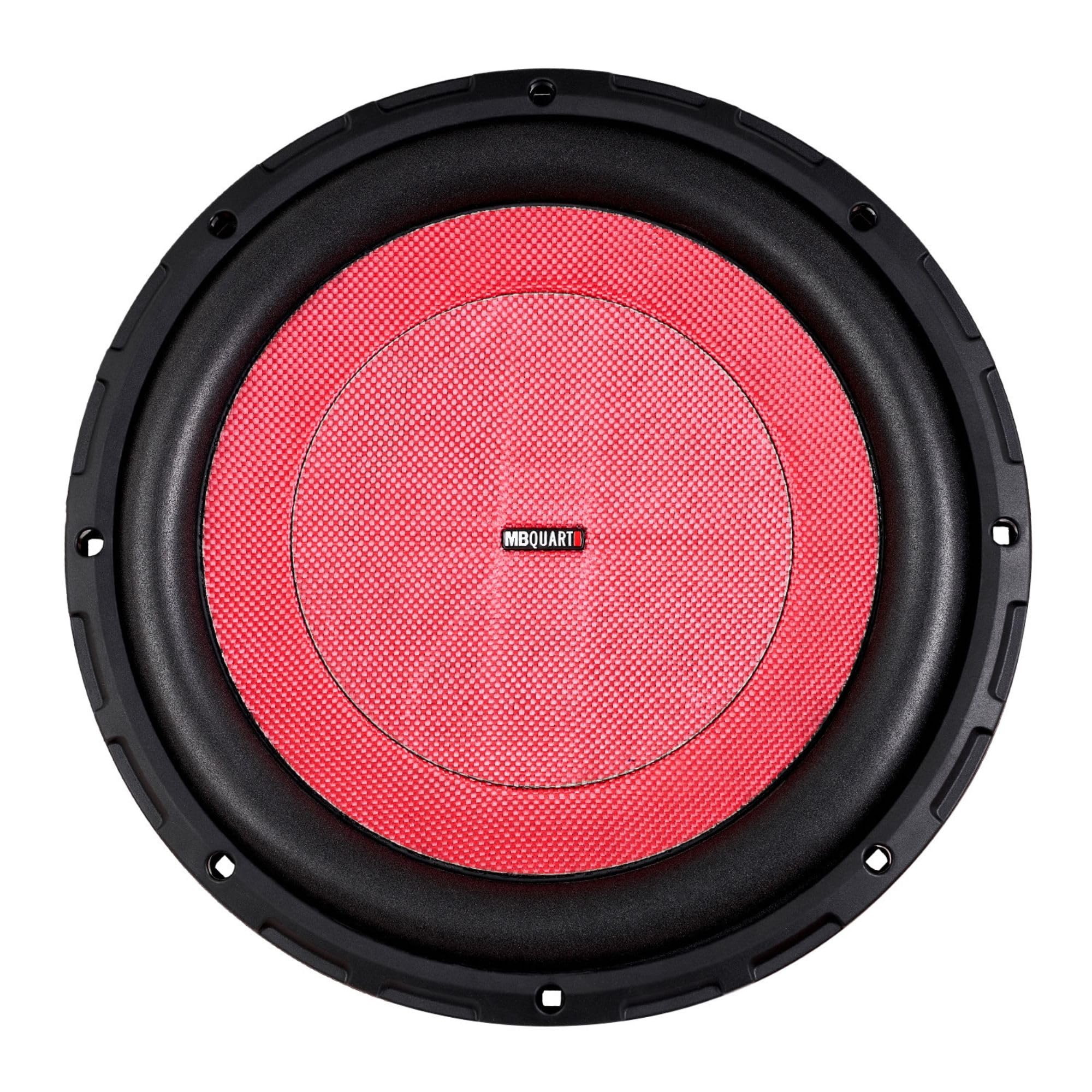 12" MB Quart Shallow Wall Mount Stereo Subwoofer, 600W Peak Power, High-Temperature Voice Coil, UV-Treated & Corrosion-Resistant Nickel Plated, Black