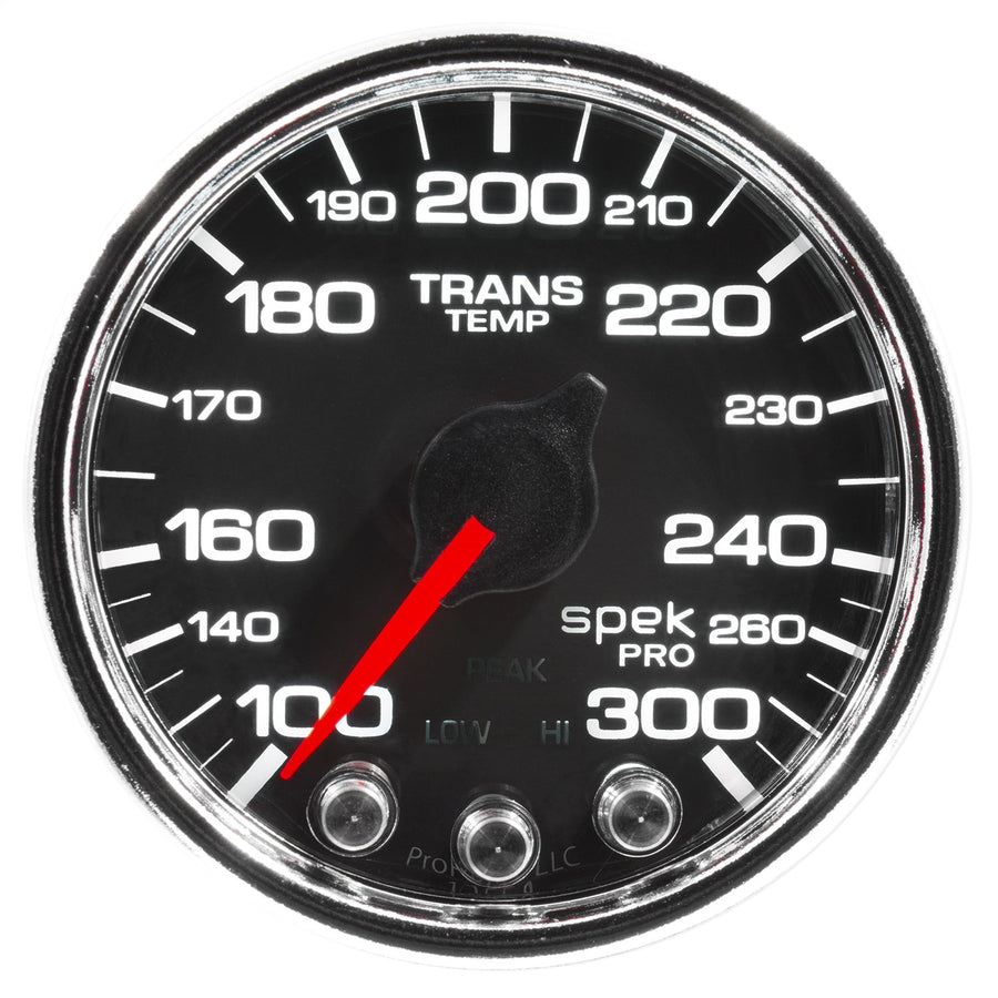 Trans Temp AutoMeter P34231 Gauge, 2 1/16", 300ºf, Stepper Motor W/Pk & Wrn, Blk/Chrm, Spek-Pro