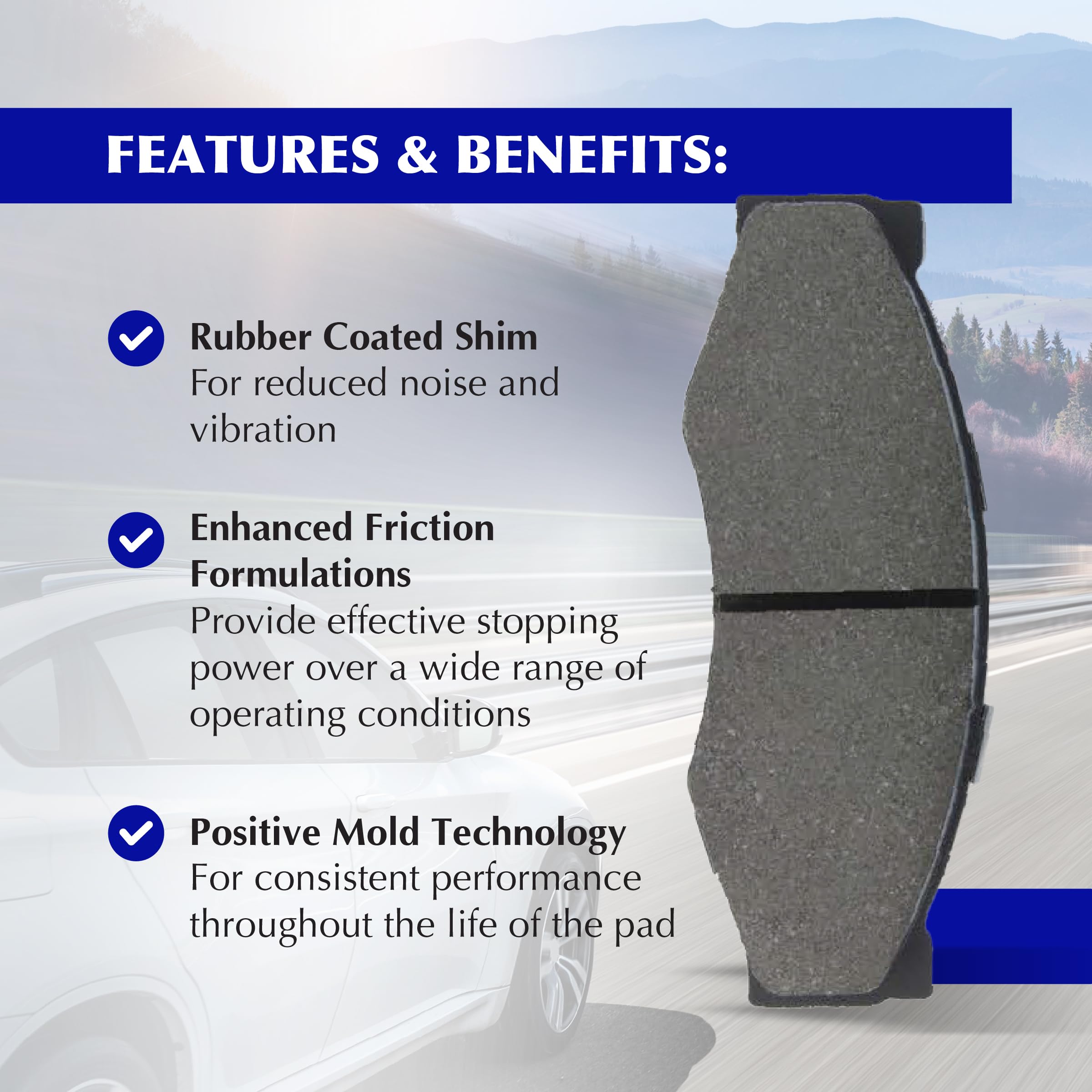 Premium Centric Ceramic Replacement Front Disc Brake Pad Set for Select Toyota and Lexus Model Years (301.13240)