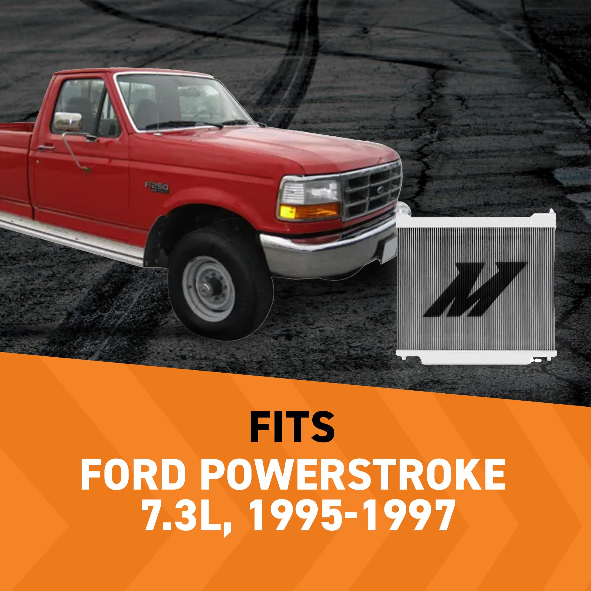 Mishimoto Performance Aluminum Radiator MMRAD-F2D-95, Compatible with Ford Powerstroke 7.3L, 1995-1997