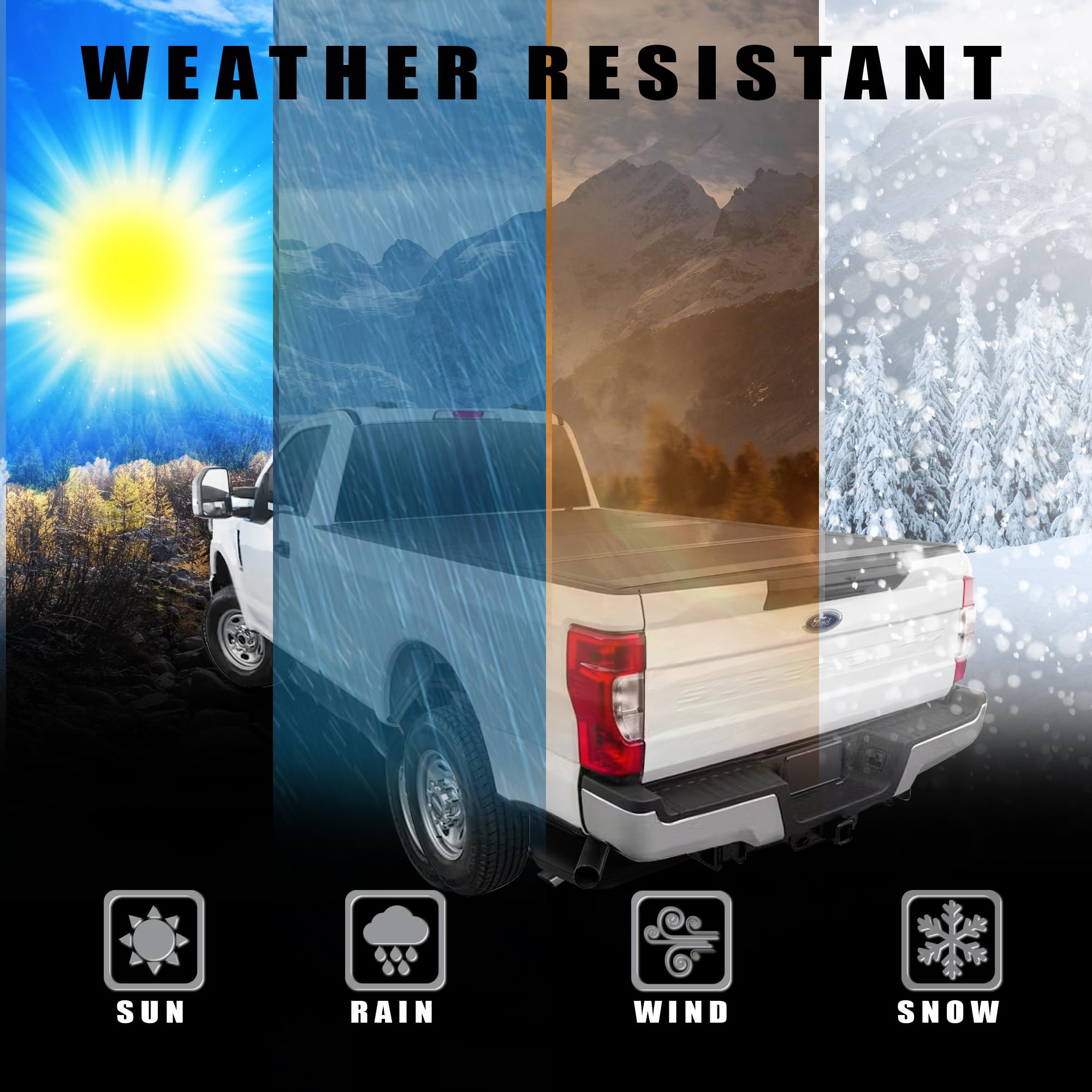 CoveRex TFX Series Armordillo USA Low Profile Hard Tri-Fold Truck Bed Tonneau Cover Fits 2017-2024 Ford F250 / F350 / F450 Superduty 6.75 Ft (81") Bed