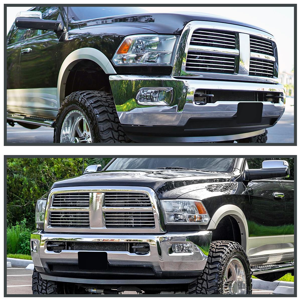 Fog Lights Spec-D Tuning Clear Lens + H10 Bulbs Included Compatible with Dodge Ram 1500 2500 3500 2009-2012 L+R Pair Assembly